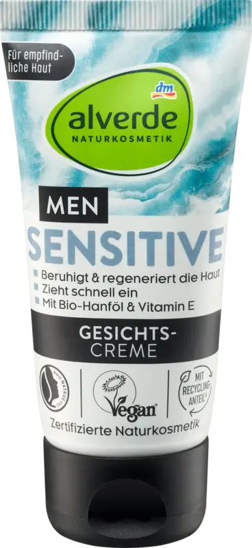 alverde MEN Gesichtscreme sensitive