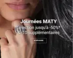Maty Journées MATY : Sélection jusqu'à -50% - au 21.04.2025