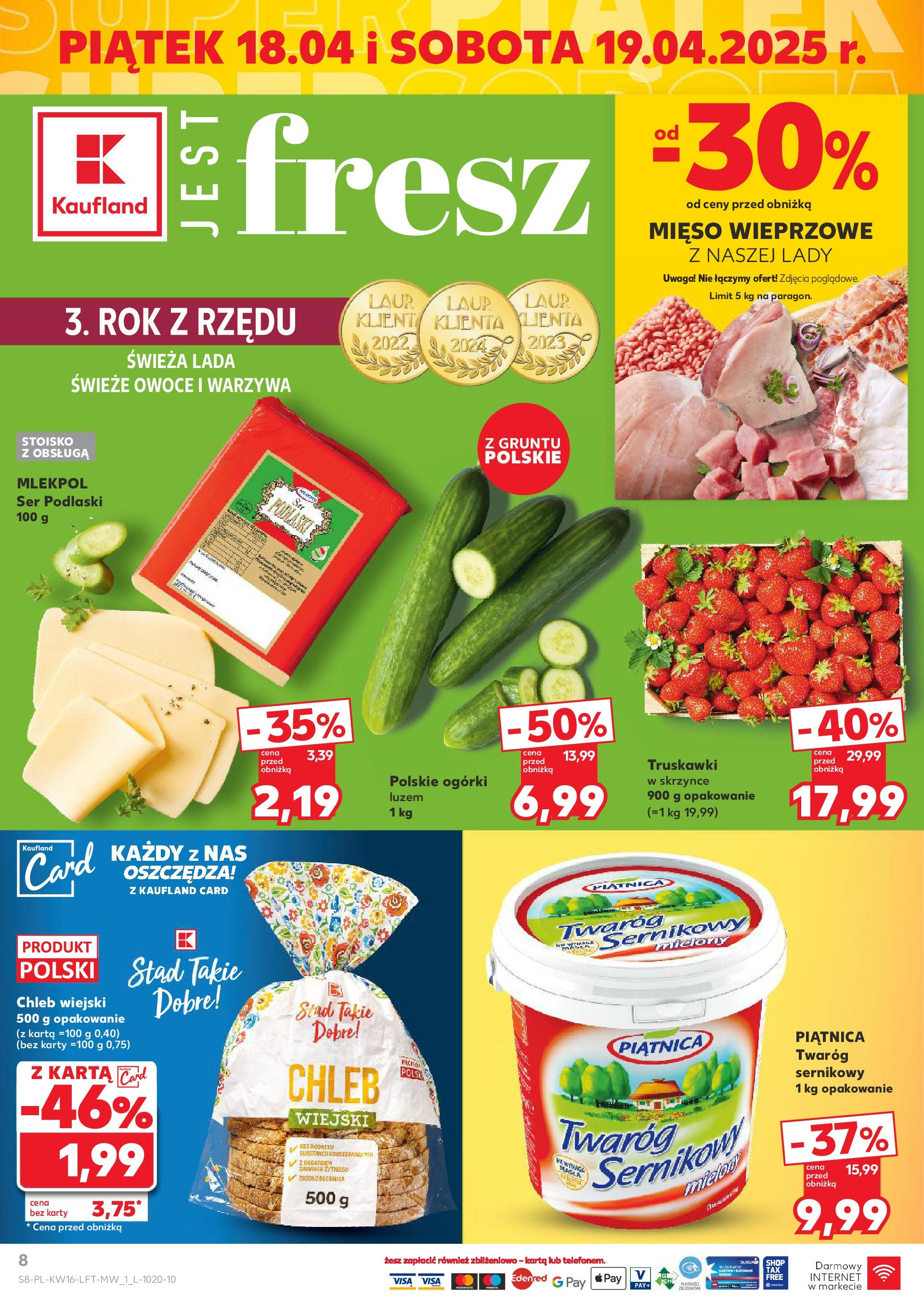 Kaufland gazetka (16.04.2025) - od jutra | Strona: 8 | Produkty: Łosoś, Pomidory, Warzywa, Owoce Kaufland gazetka od 16.04.2025 - od jutra PDF | Strona: 8 | Produkty: Łosoś, Pomidory, Warzywa, Owoce