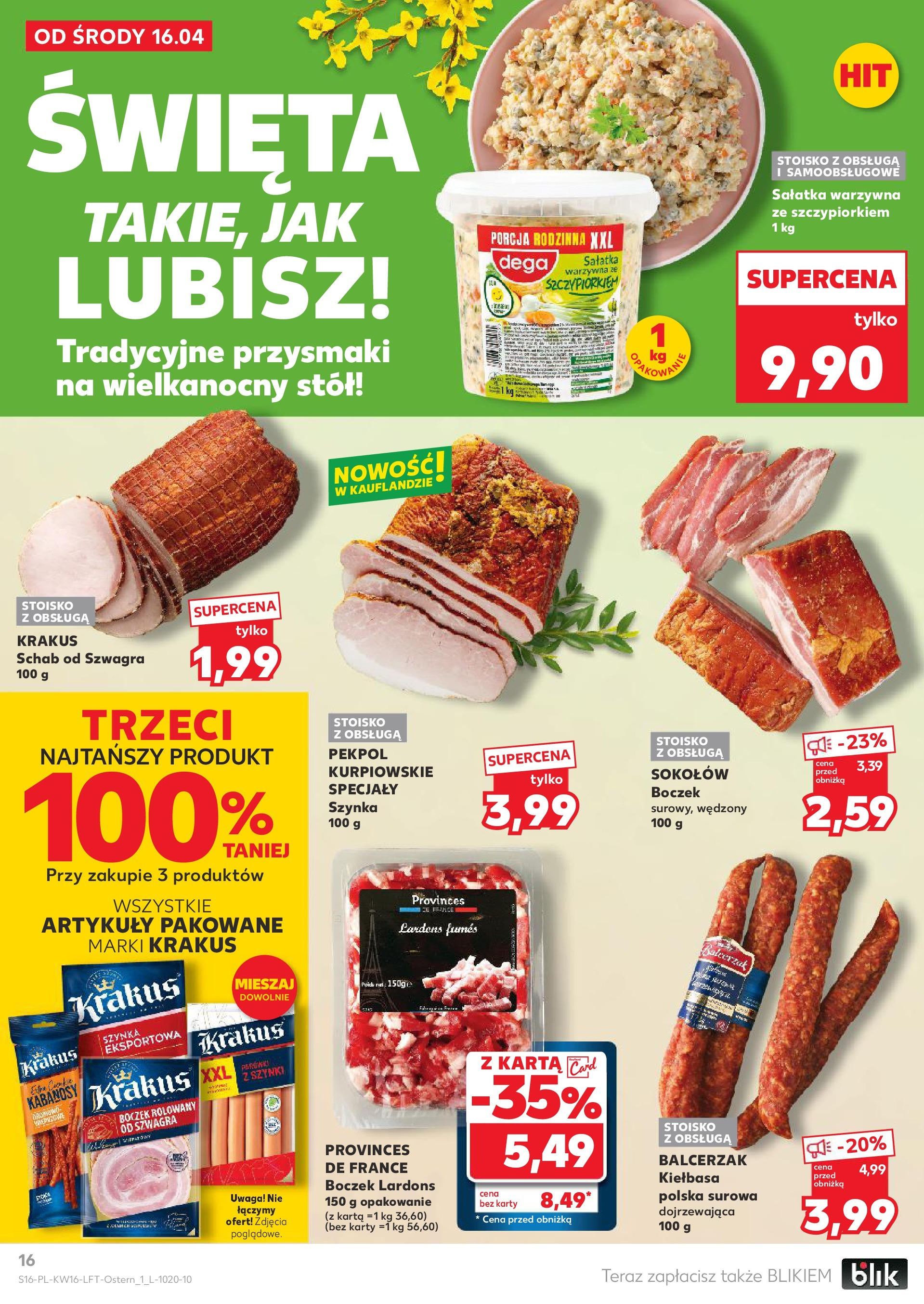 Kaufland gazetka (16.04.2025) - od jutra | Strona: 16 | Produkty: Kiełbasa Kaufland gazetka od 16.04.2025 - od jutra PDF | Strona: 16 | Produkty: Kiełbasa
