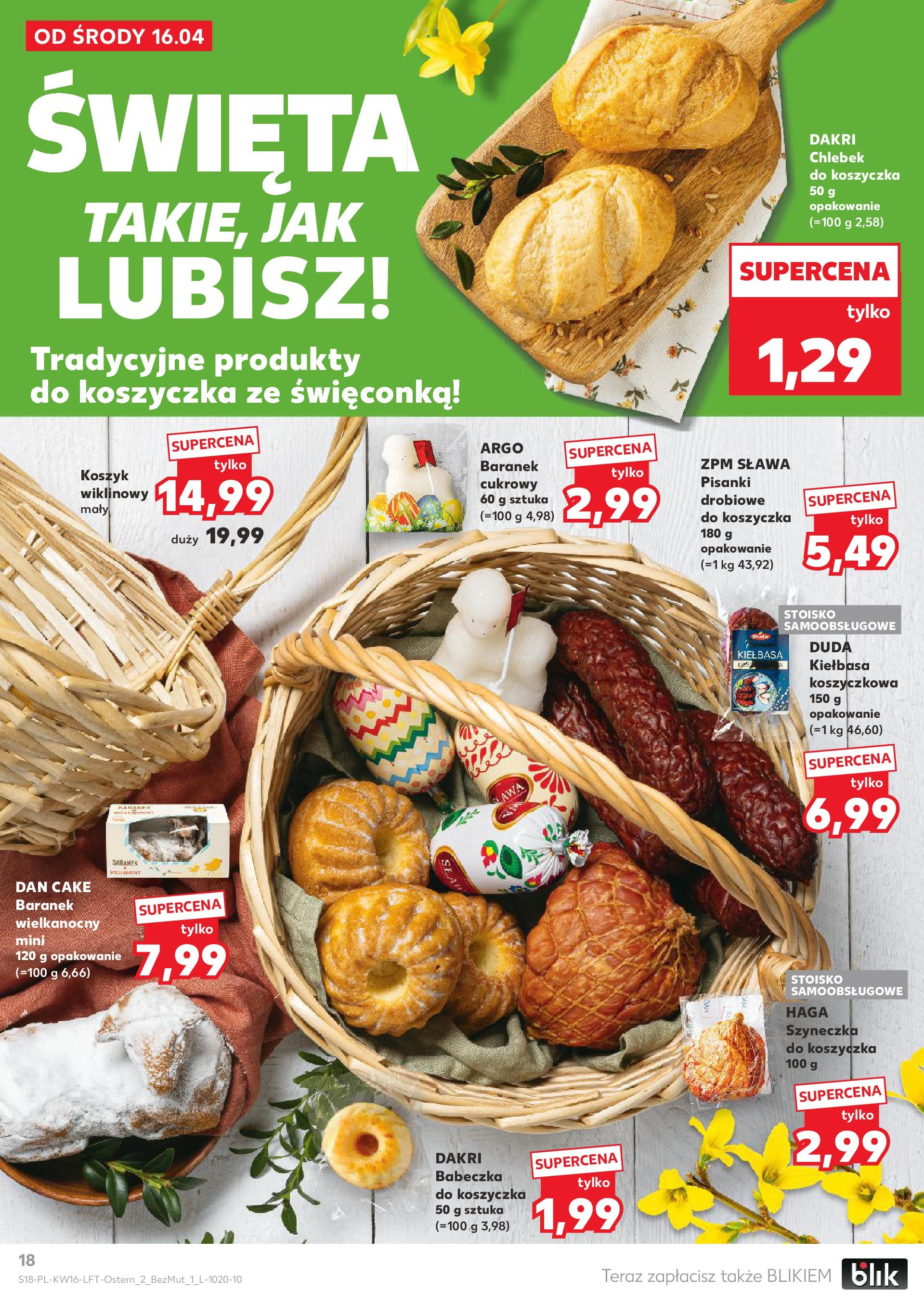 Kaufland gazetka (16.04.2025) - od jutra | Strona: 18 | Produkty: Kiełbasa, Boczek, Śmietana, Jaja Kaufland gazetka od 16.04.2025 - od jutra PDF | Strona: 18 | Produkty: Kiełbasa, Boczek, Śmietana, Jaja