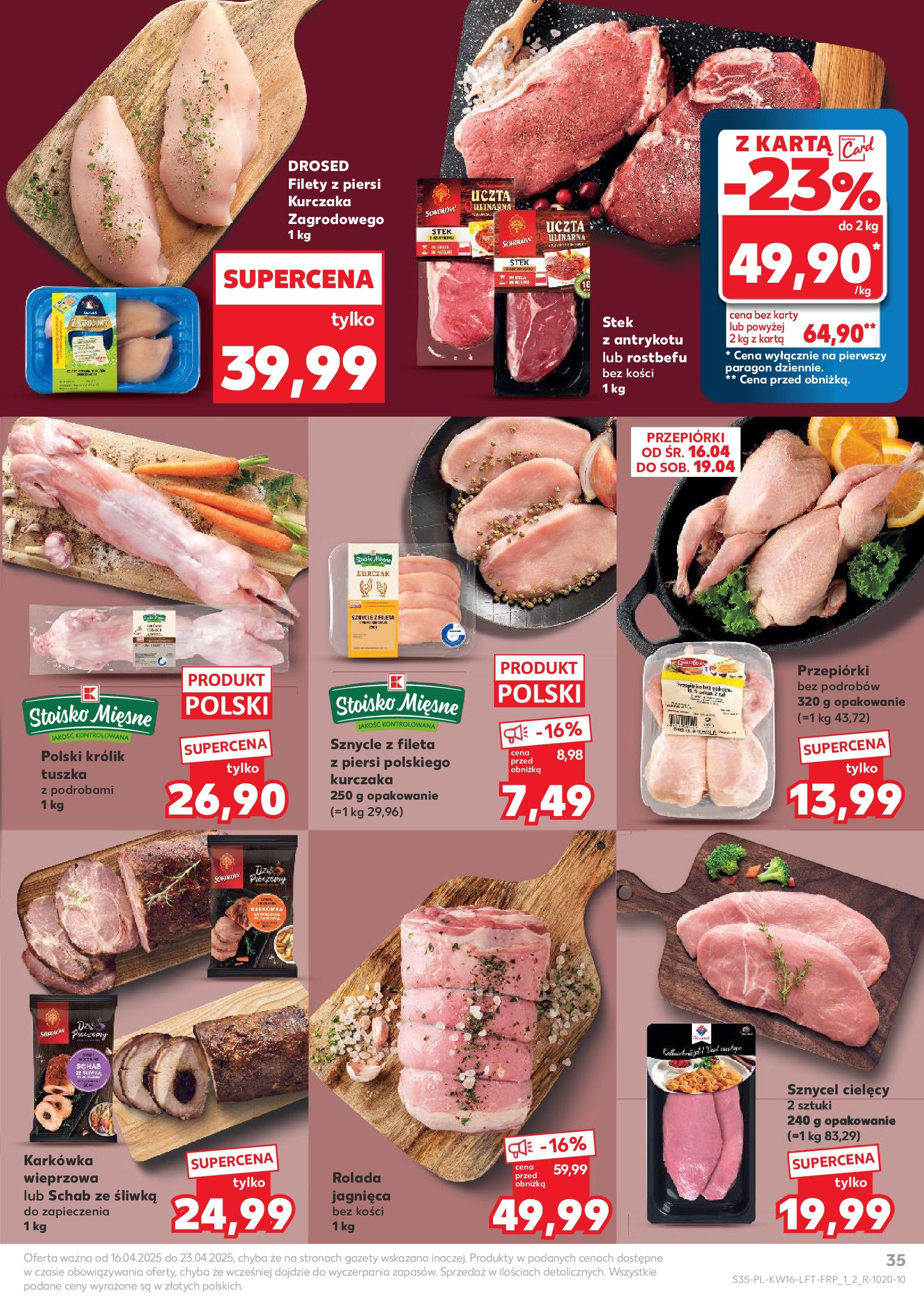 Kaufland gazetka (16.04.2025) - od jutra | Strona: 35 | Produkty: Kiełbasa, Myśliwska, Boczek wędzony, Boczek Kaufland gazetka od 16.04.2025 - od jutra PDF | Strona: 35 | Produkty: Kiełbasa, Myśliwska, Boczek wędzony, Boczek