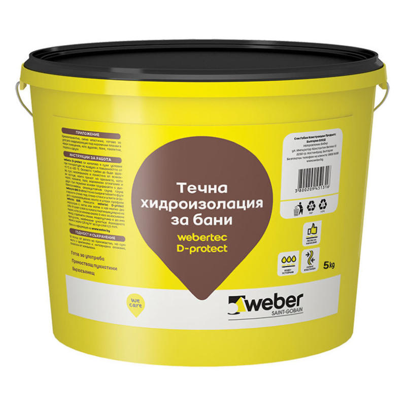 ТЕЧНА ХИДРОИЗОЛАЦИЯ ЗА БАНИ WEBER D-PROTECT