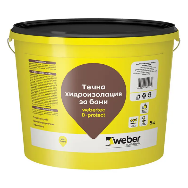 ТЕЧНА ХИДРОИЗОЛАЦИЯ ЗА БАНИ WEBER D-PROTECT