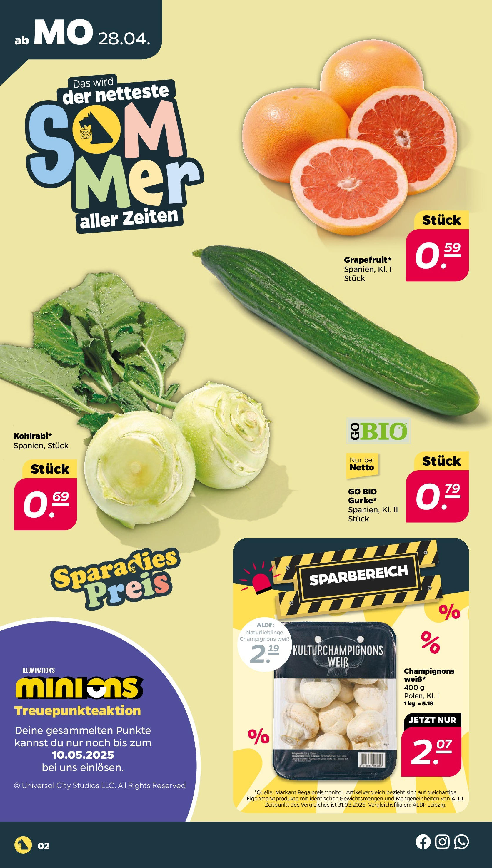 Netto - Netto APS : Wochenangebote ab 27.04.2025 → Angebote nächste Woche | Seite: 2 | Produkte: Champignons