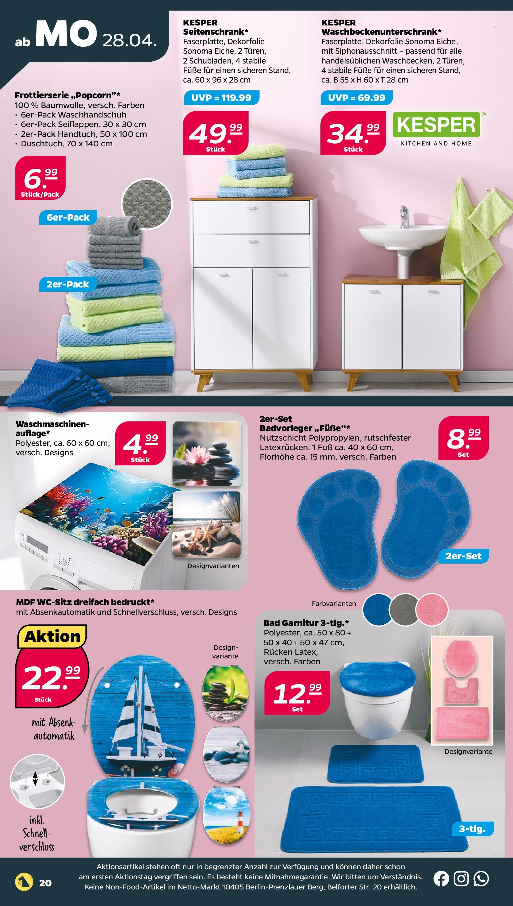 Netto - Netto APS : Wochenangebote ab 27.04.2025 → Angebote nächste Woche | Seite: 20 | Produkte: Bad