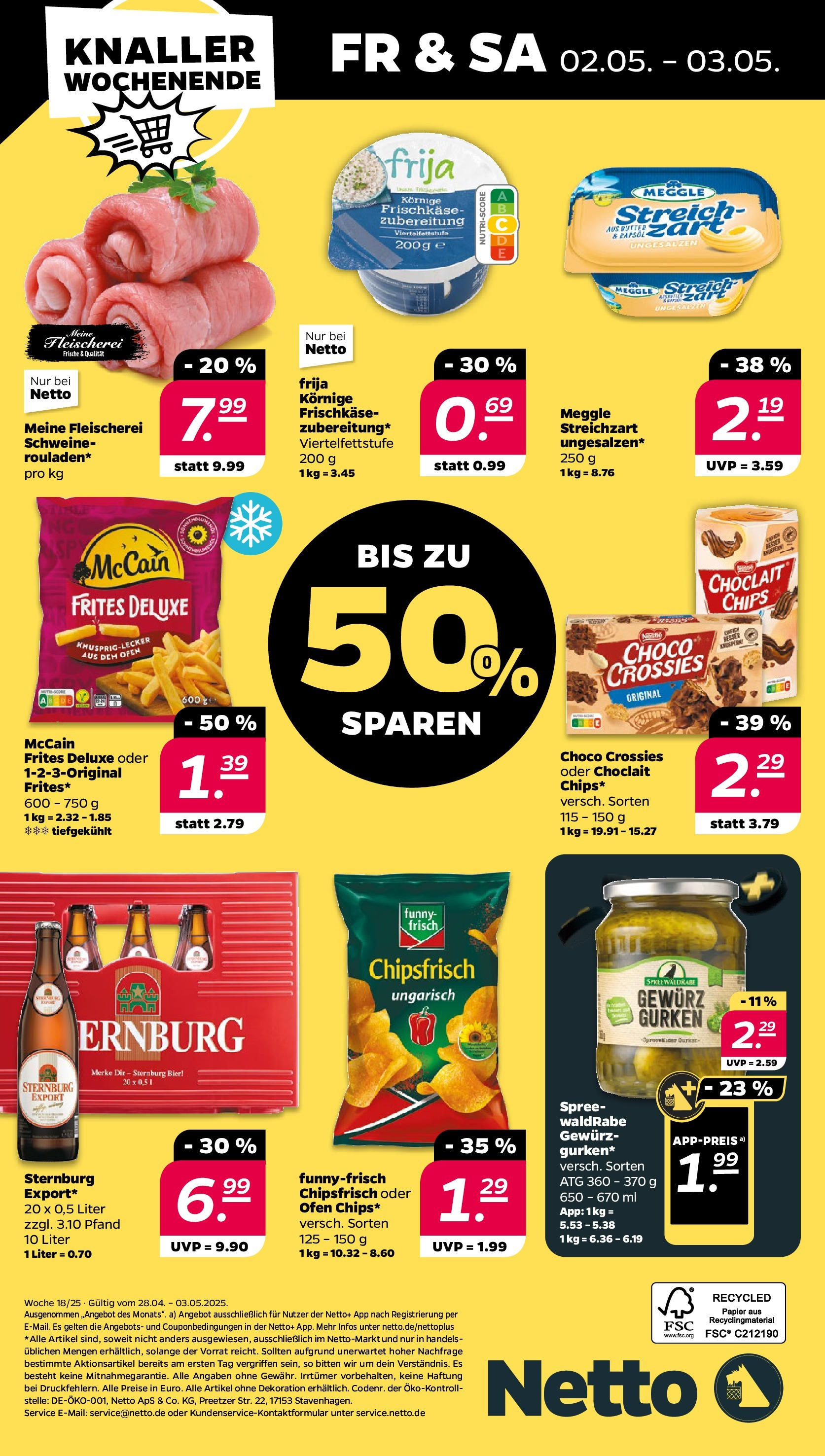 Netto - Netto APS : Wochenangebote ab 27.04.2025 → Angebote nächste Woche | Seite: 36 | Produkte: Ofen, Rapsöl, Funny frisch, Chips