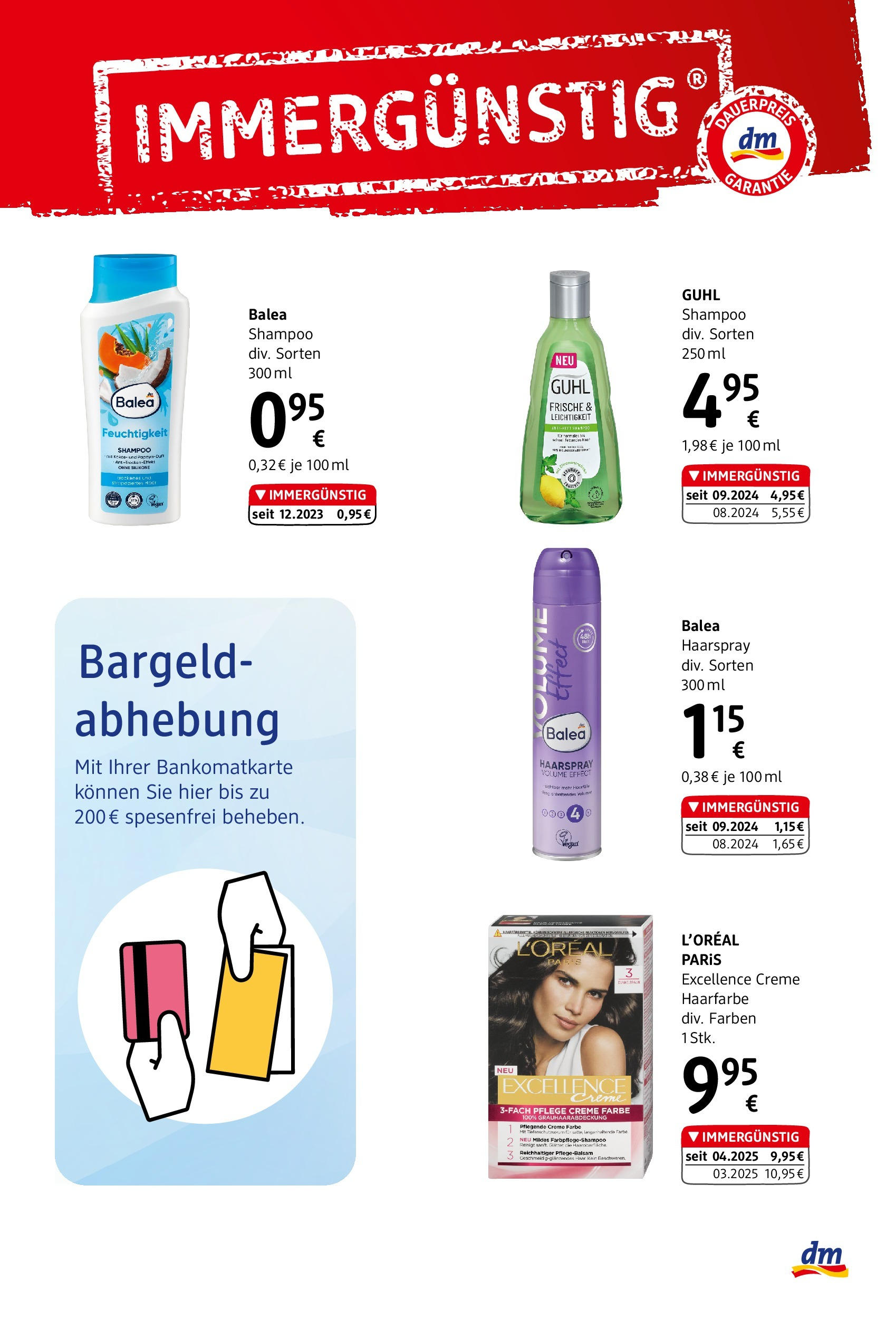 dm drogerie markt Flugblatt April 2025 von 24.04.2025 - Aktuelle Angebote | Seite: 4 | Produkte: Shampoo, Haarspray, Haarfarbe, Creme