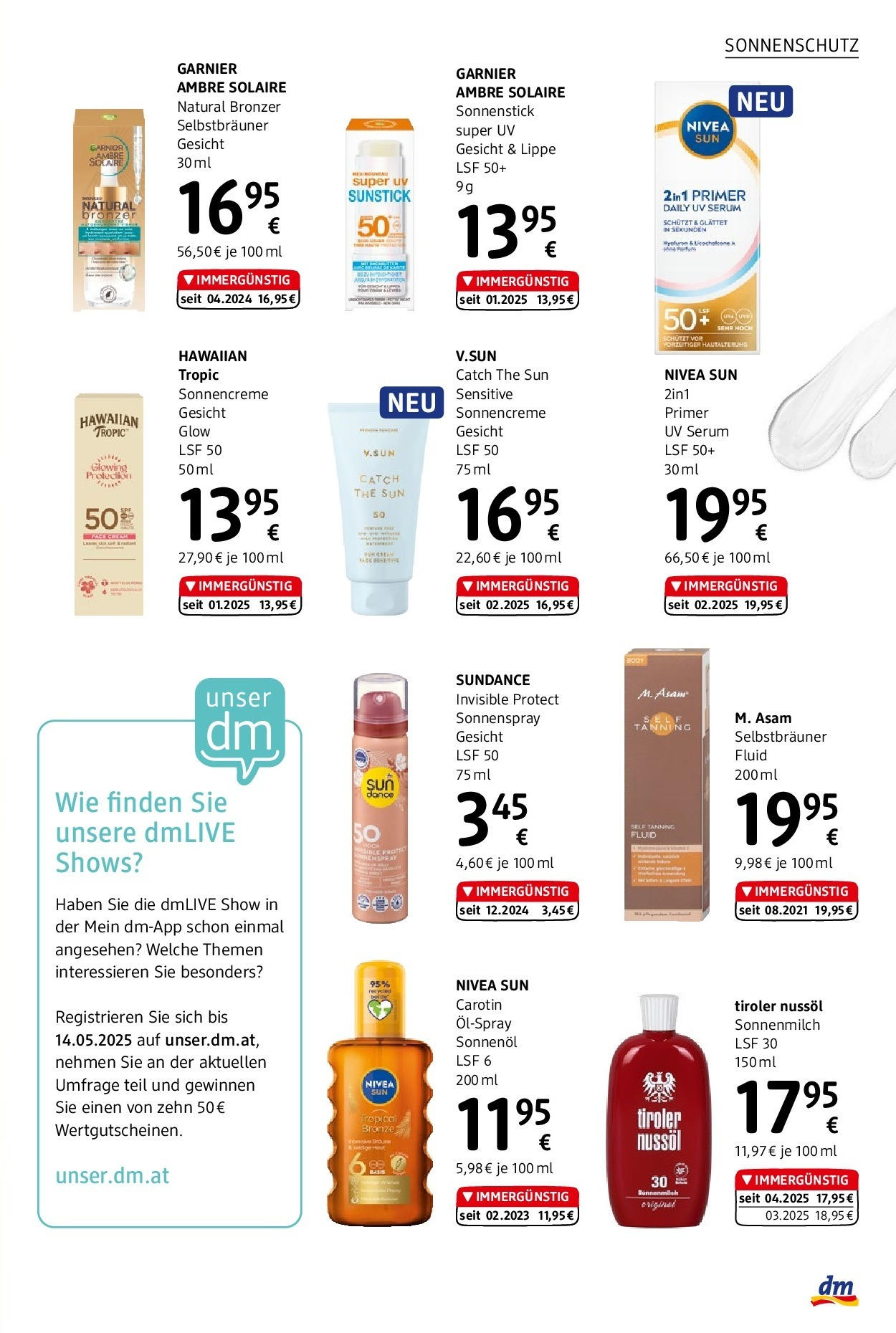 dm drogerie markt Journal Mai 2025 (30.04.2025) || Aktuelle Angebote | Seite: 17 | Produkte: Bronzer, Sonnencreme dm drogerie markt Journal Mai 2025 von 30.04.2025 - Aktuelle Angebote | Seite: 17 | Produkte: Bronzer, Sonnencreme
