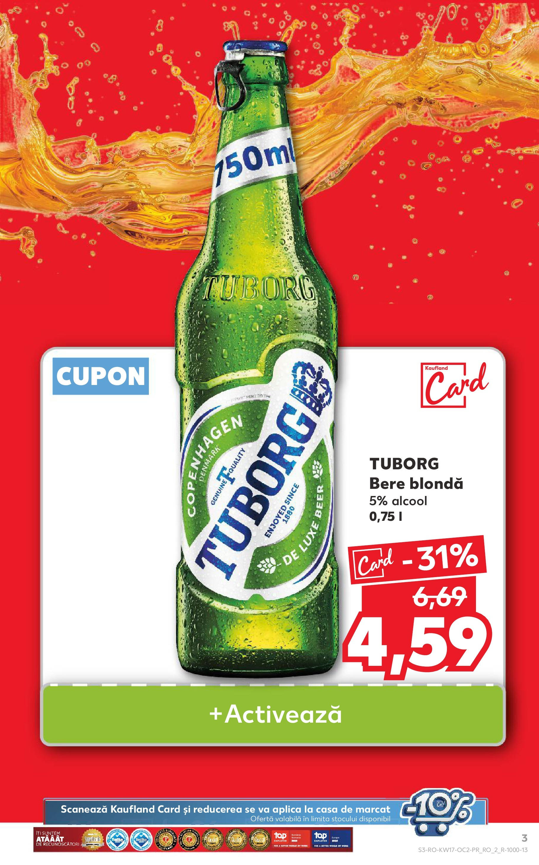 Catalog Kaufland - Târgovişte 23.04.2025 || Revista si Oferte | Pagină: 3 | Produse: Bere Catalog Kaufland - Târgovişte 23.04.2025 - Revista si Oferta | Pagină: 3 | Produse: Bere