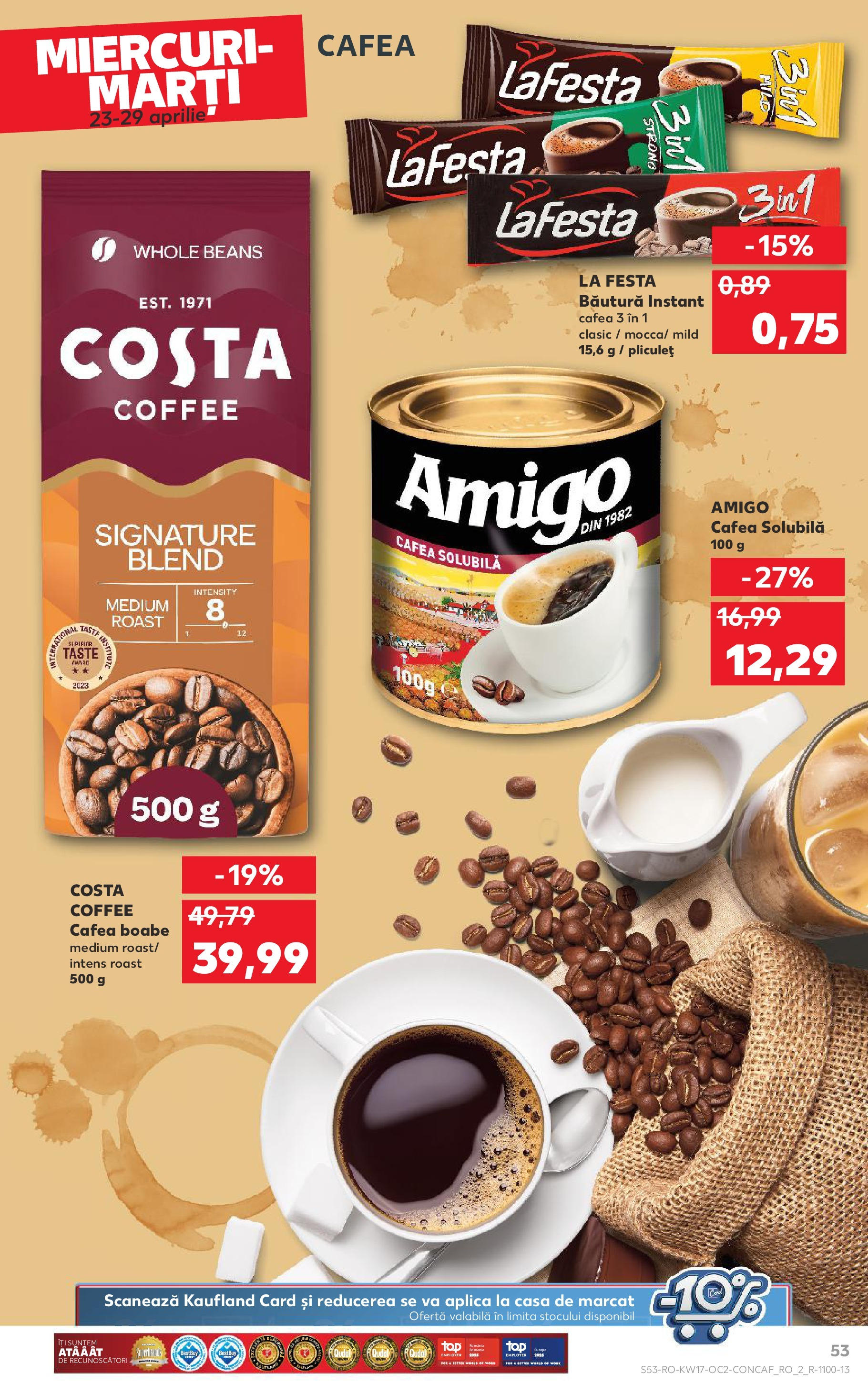 Catalog Kaufland - Târgovişte 23.04.2025 || Revista si Oferte | Pagină: 53 | Produse: Cafea Catalog Kaufland - Târgovişte 23.04.2025 - Revista si Oferta | Pagină: 53 | Produse: Cafea