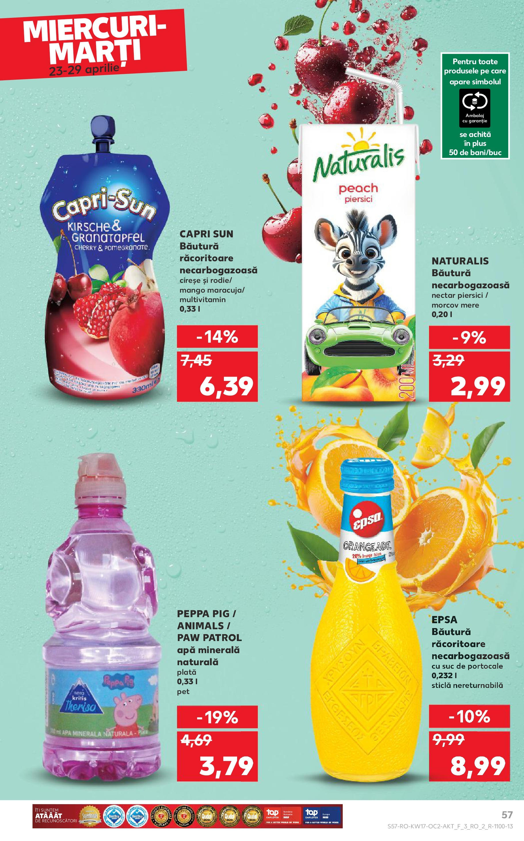 Catalog Kaufland - Târgovişte 23.04.2025 || Revista si Oferte | Pagină: 57 | Produse: Yazı tahtası kalemi, Suc, Portocale, Apă Catalog Kaufland - Târgovişte 23.04.2025 - Revista si Oferta | Pagină: 57 | Produse: Yazı tahtası kalemi, Suc, Portocale, Apă