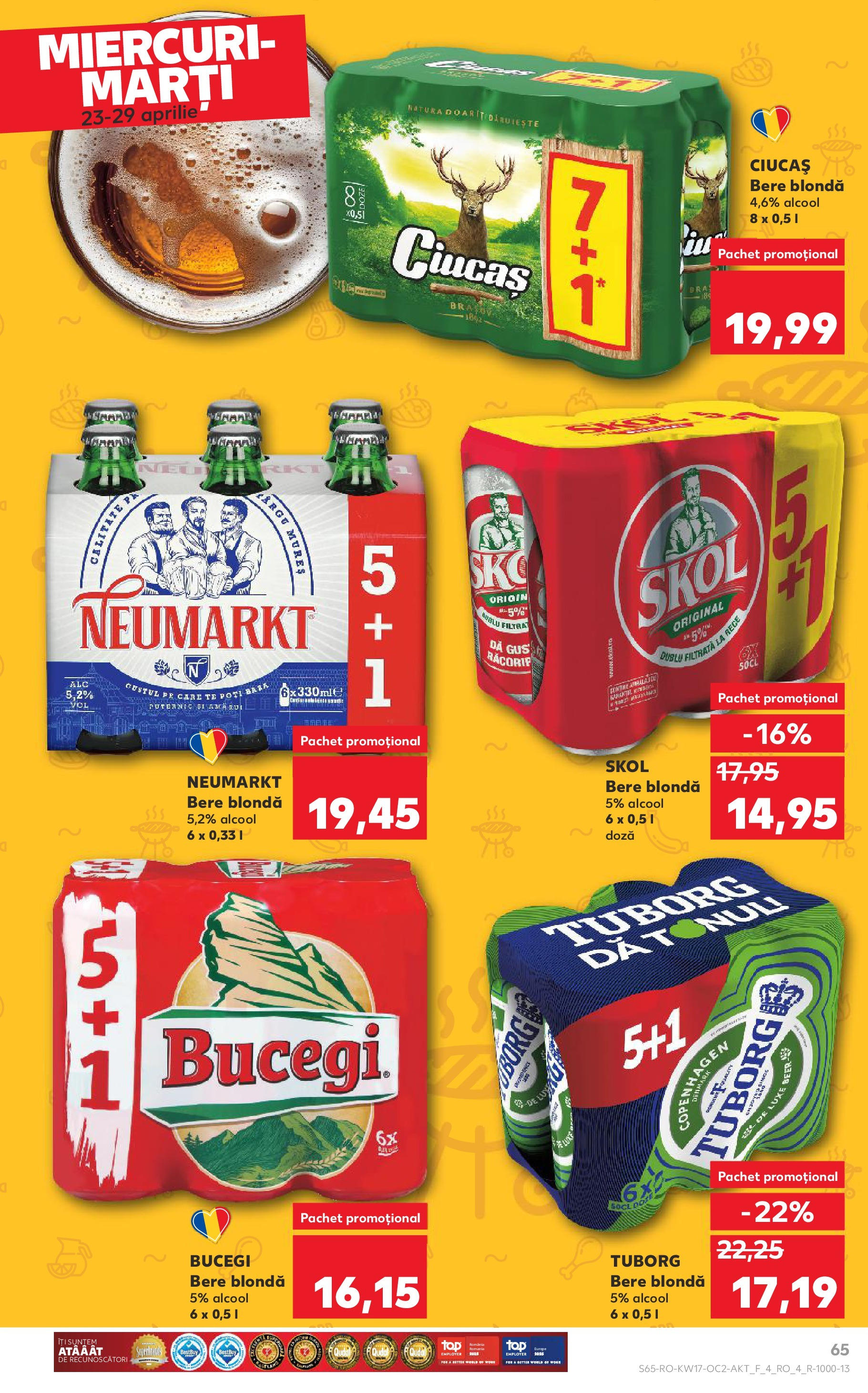 Catalog Kaufland - Târgovişte 23.04.2025 || Revista si Oferte | Pagină: 65 | Produse: Bere Catalog Kaufland - Târgovişte 23.04.2025 - Revista si Oferta | Pagină: 65 | Produse: Bere