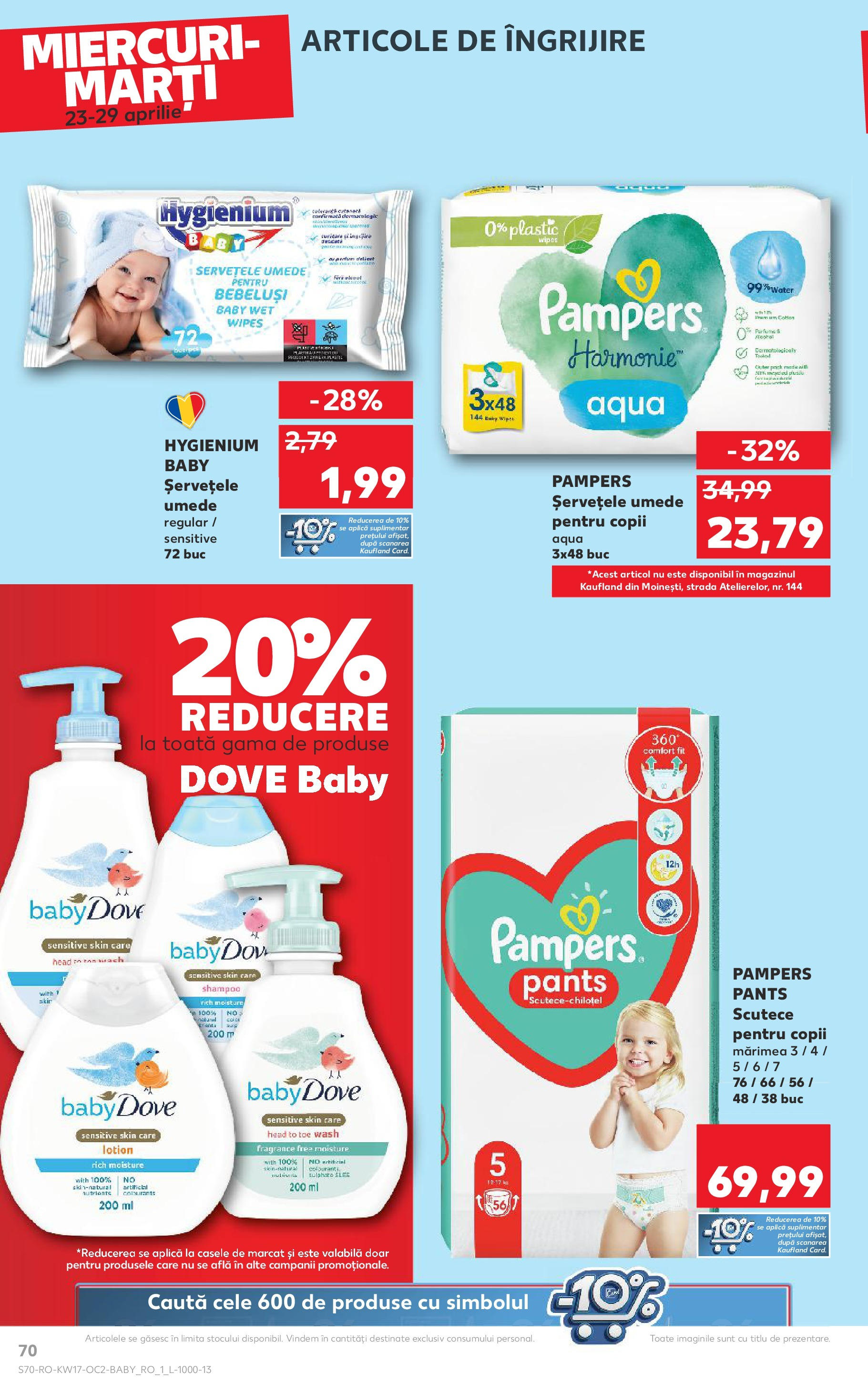 Catalog Kaufland - Târgovişte 23.04.2025 || Revista si Oferte | Pagină: 70 | Produse: Șervețele umede, Scutece Catalog Kaufland - Târgovişte 23.04.2025 - Revista si Oferta | Pagină: 70 | Produse: Șervețele umede, Scutece