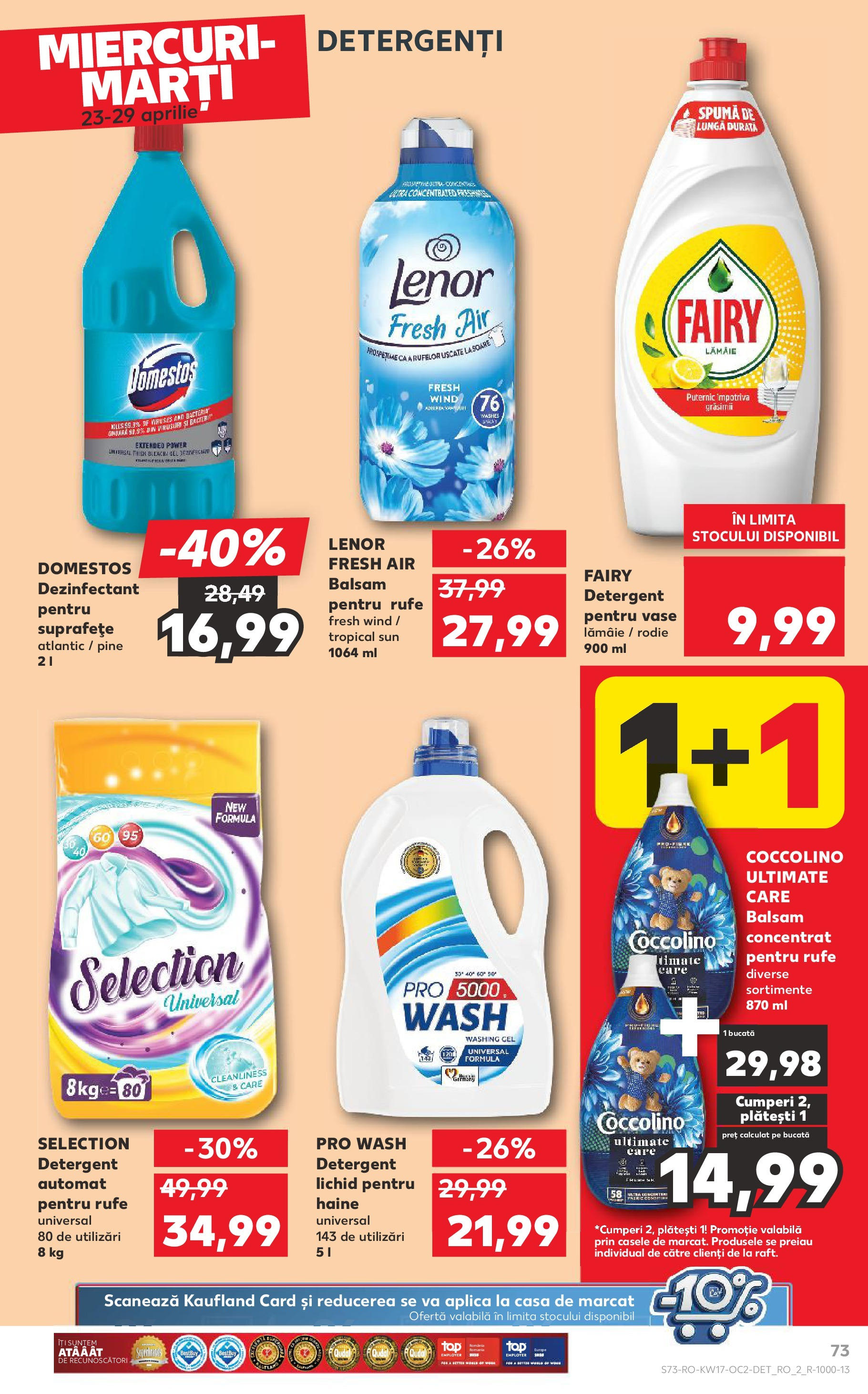 Catalog Kaufland - Târgovişte 23.04.2025 || Revista si Oferte | Pagină: 73 | Produse: Balsam, Detergent, Haine, Lămâie Catalog Kaufland - Târgovişte 23.04.2025 - Revista si Oferta | Pagină: 73 | Produse: Balsam, Detergent, Haine, Lămâie