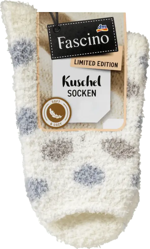 Fascino Kuschelsocken weiß & blau Gr. 35-38