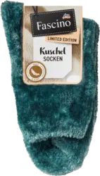 Fascino Kuschelsocken mit Chenille-Garn blaugrün Gr. 35-38