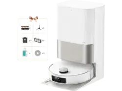 Dreame X50 Ultra Complete Saug- und Wischroboter mit Absaugstation (White, Laufzeit: bis zu 200 Minuten, HyperStream™ Detangling DuoBrush, Selbstreinigung der Wischmopps); Saug- und Wischroboter mit Absaug- sowie Selbstreinigungsstation