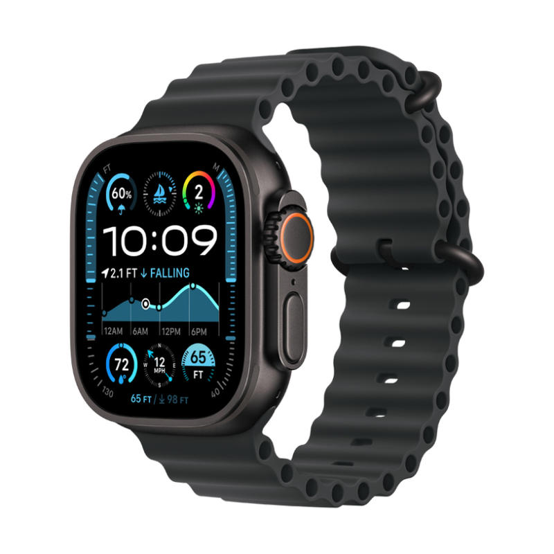 Смарт часовник APPLE WATCH ULTRA 2 CELL BLACK TITANIUM BLACK OCEAN BAND MX4P3 49 MM, GPS, WLAN, ПУЛСОМЕР, SPO2