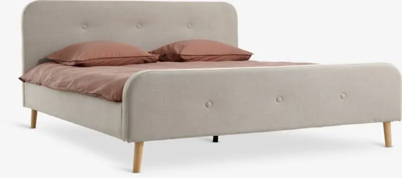 JYSK Рамка за легло KONGSBERG 160x200 бежов текстил