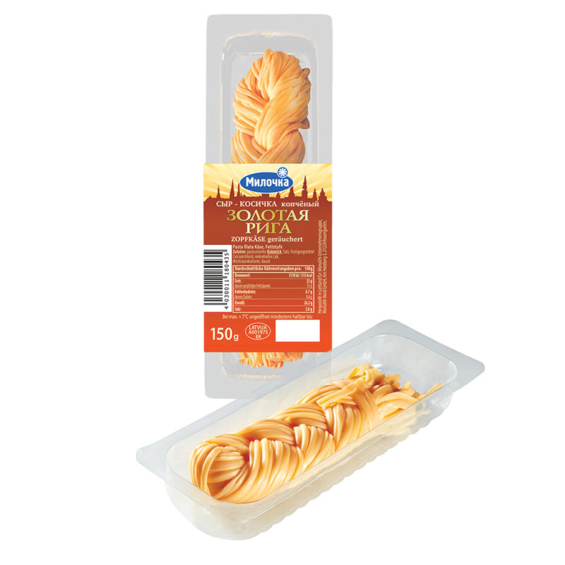 Zopfkäse geräuchert. Pasta filata Käse, Fettstufe