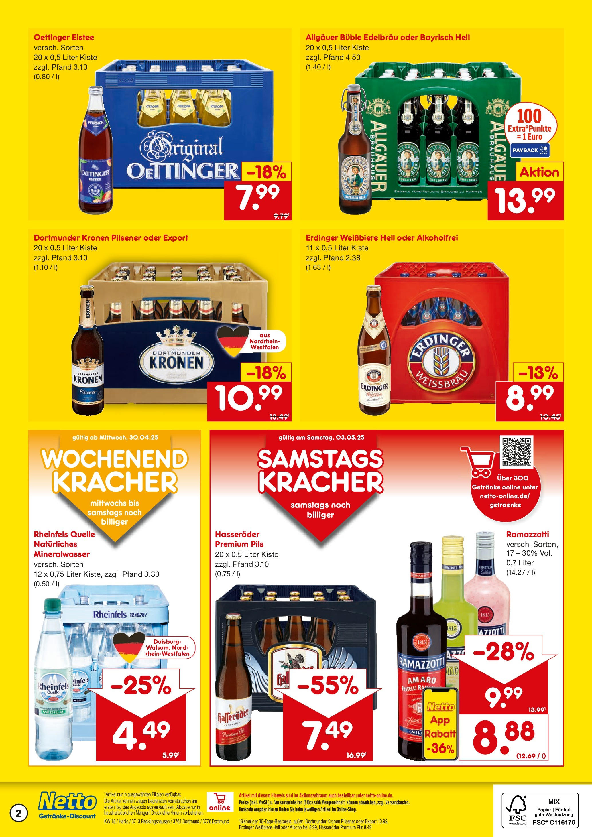 Netto Marken-Discount - Netto: Getränkeangebote (ab 27.04.2025) » Angebote | Seite: 2 | Produkte: Pils, Zitrone, Hasseröder, Rheinfels quelle