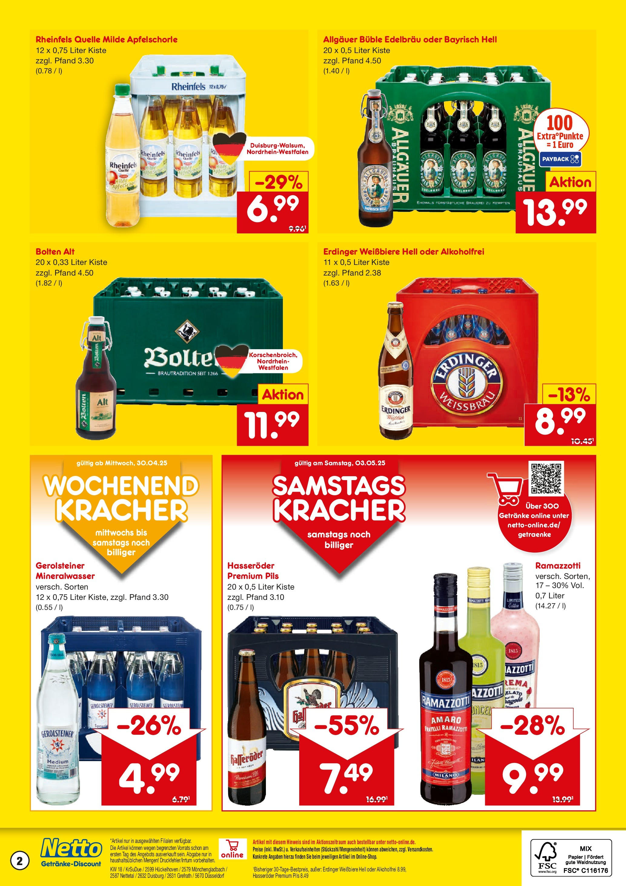 Netto Marken-Discount - Netto: Getränkeangebote (ab 27.04.2025) » Angebote | Seite: 2 | Produkte: Erdinger, Apple, Hasseröder, Gerolsteiner