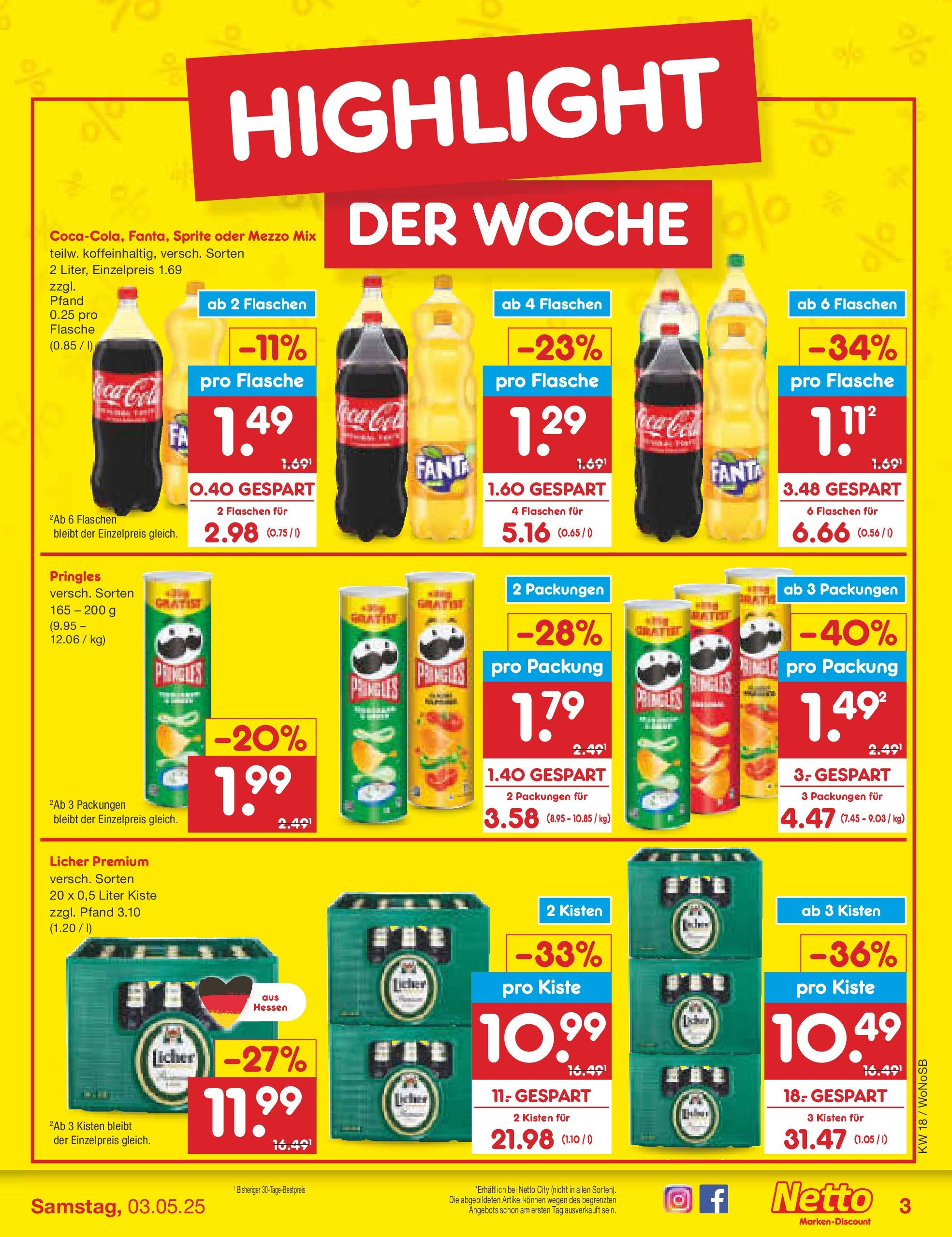 Netto Marken-Discount - Netto: Wochenangebote (ab 27.04.2025) » Angebote | Seite: 3 | Produkte: Mezzo mix, Fanta, Sprite, Oder mezzo mix