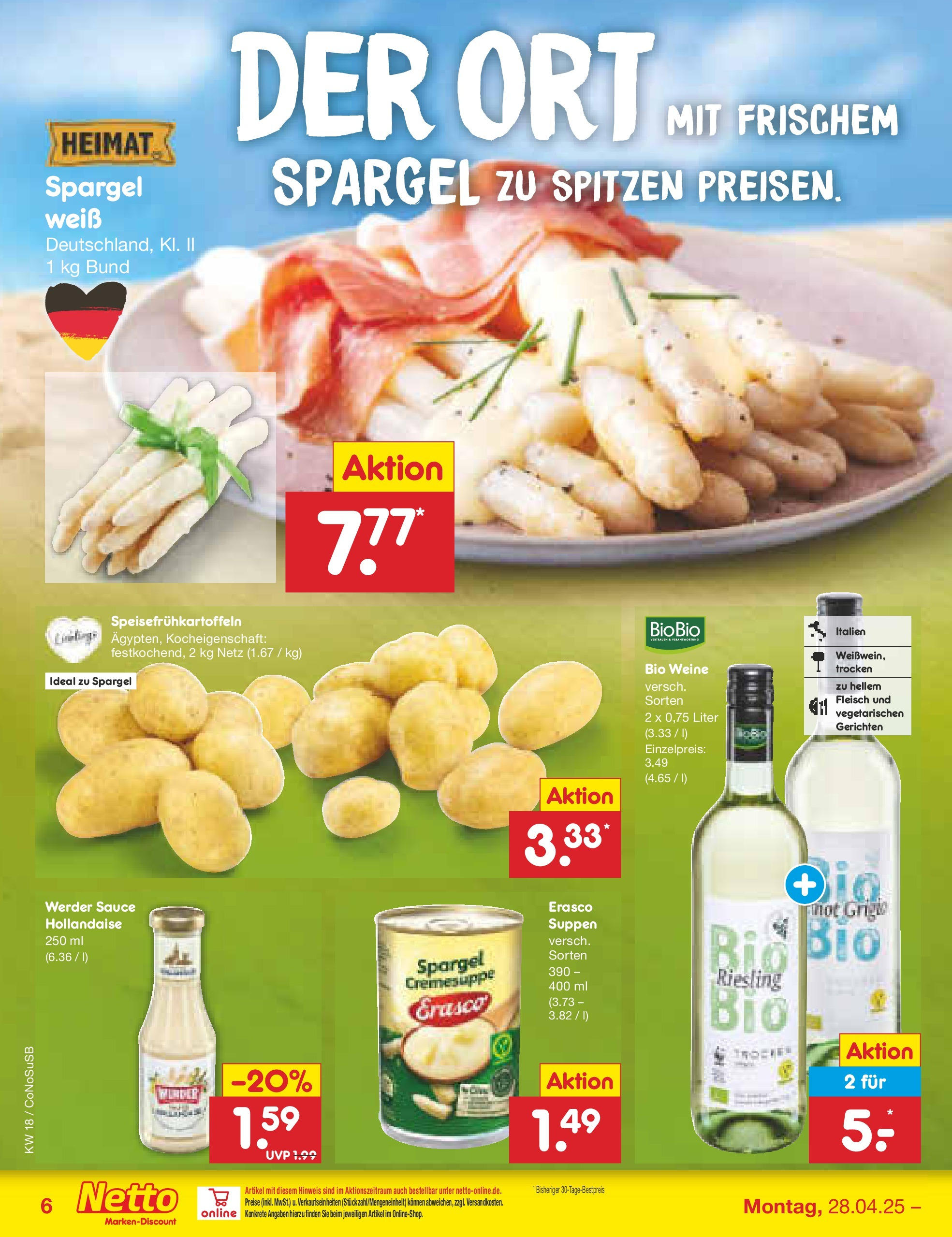 Netto Marken-Discount - Netto: Wochenangebote (ab 27.04.2025) » Angebote | Seite: 6 | Produkte: Spargel, Erasco, Fleisch Netto Marken-Discount - Netto: Wochenangebote (ab 27.04.2025) » Angebote | Seite: 6 | Produkte: Spargel, Erasco, Fleisch