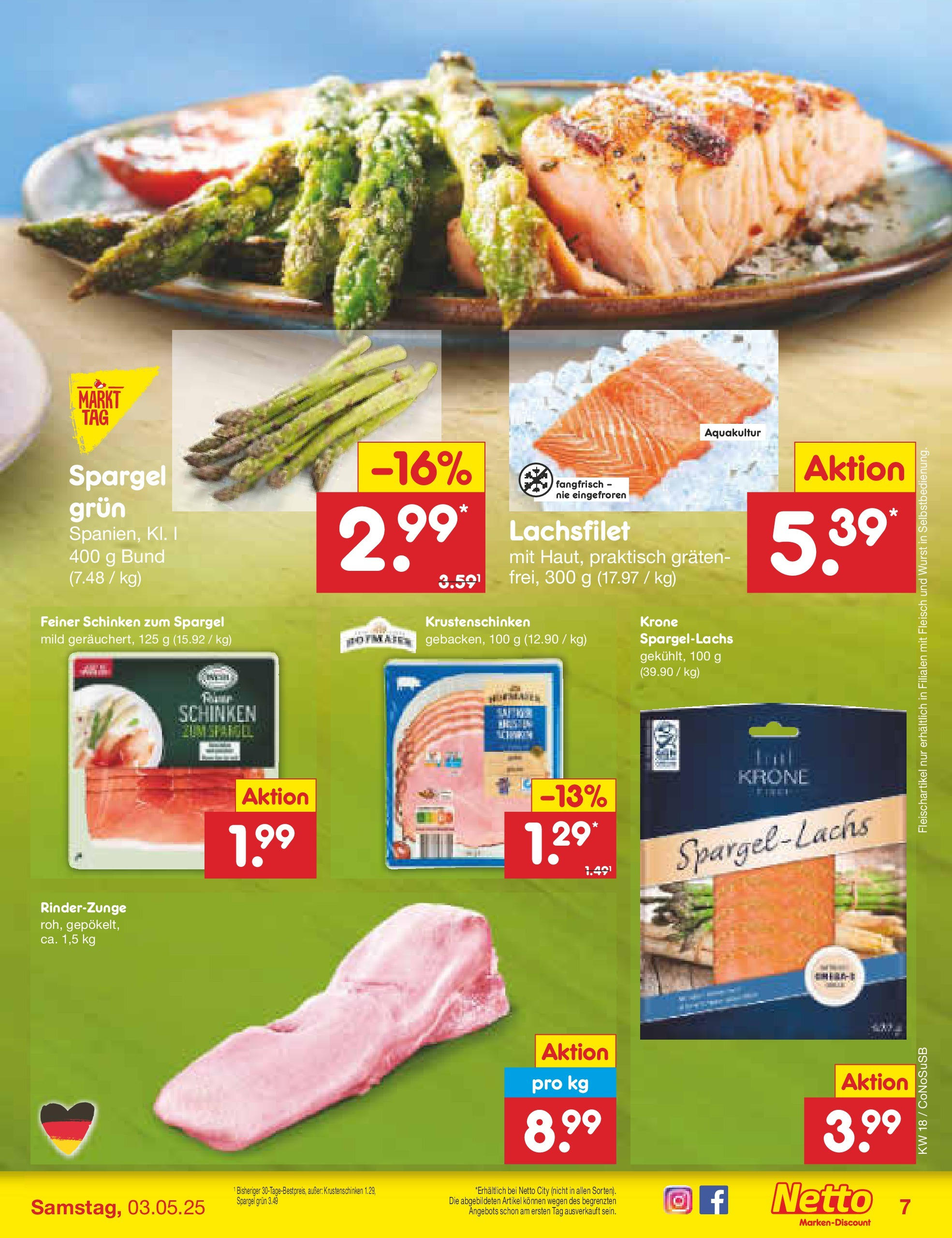 Netto Marken-Discount - Netto: Wochenangebote (ab 27.04.2025) » Angebote | Seite: 7 | Produkte: Spargel, Wurst, Schinken, Fleisch Netto Marken-Discount - Netto: Wochenangebote (ab 27.04.2025) » Angebote | Seite: 7 | Produkte: Spargel, Wurst, Schinken, Fleisch