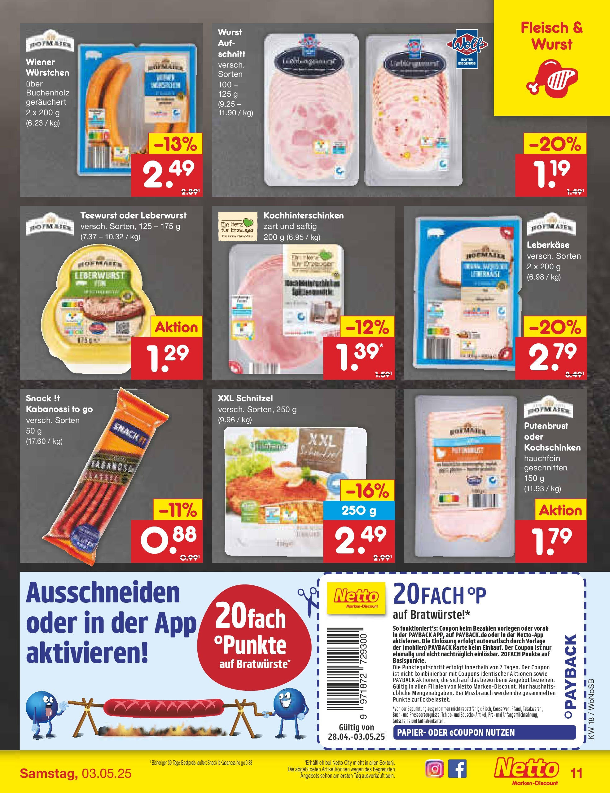 Netto Marken-Discount - Netto: Wochenangebote (ab 27.04.2025) » Angebote | Seite: 11 | Produkte: Wiener wurstchen, Schnitzel, Wurst, Leberkase