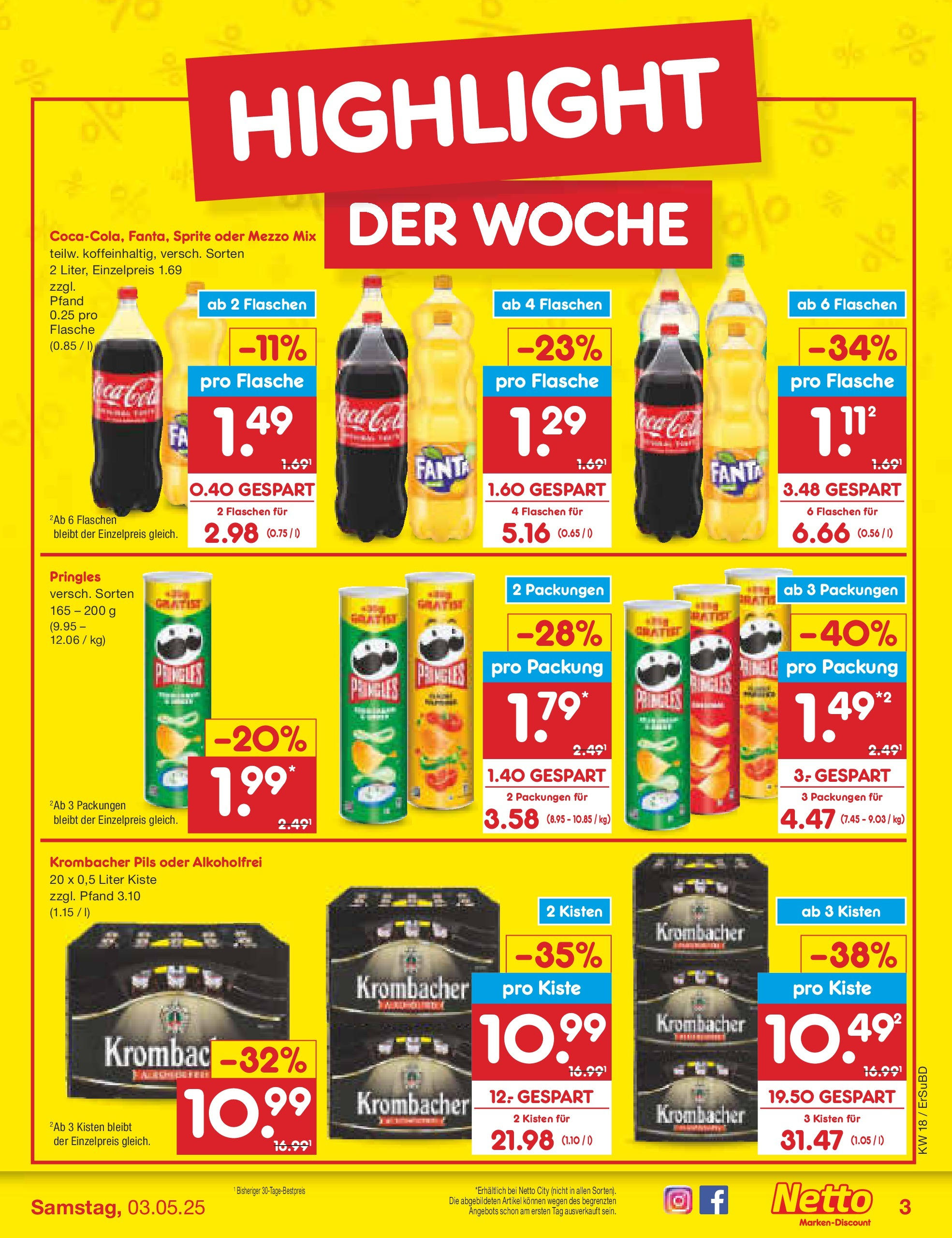 Netto Marken-Discount - Netto: Wochenangebote (ab 27.04.2025) » Angebote | Seite: 3 | Produkte: Sprite, Krombacher, Pringles, Chips Netto Marken-Discount - Netto: Wochenangebote (ab 27.04.2025) » Angebote | Seite: 3 | Produkte: Sprite, Krombacher, Pringles, Chips