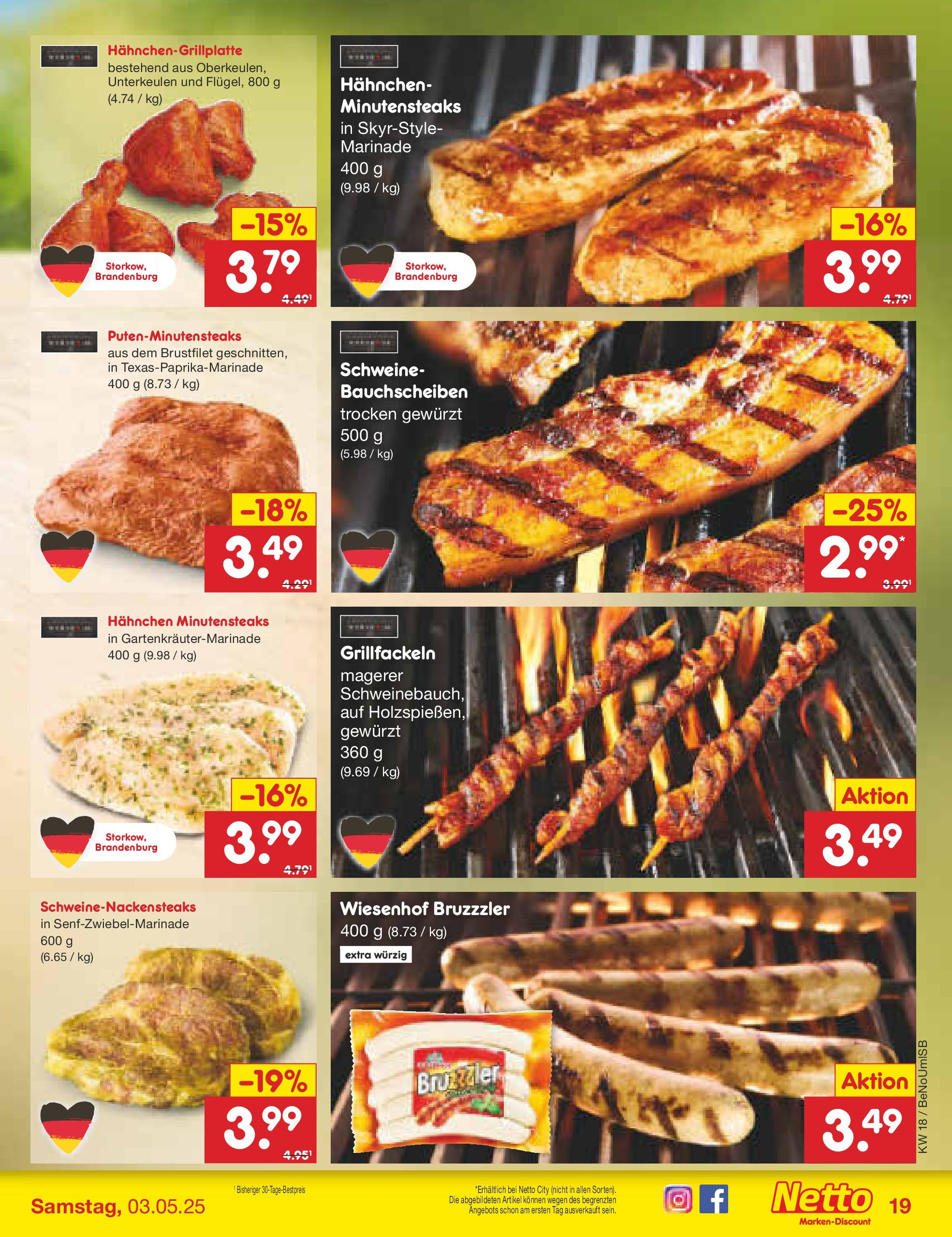 Netto Marken-Discount - Netto: Wochenangebote (ab 27.04.2025) » Angebote | Seite: 19 | Produkte: Hahnchen, Steak