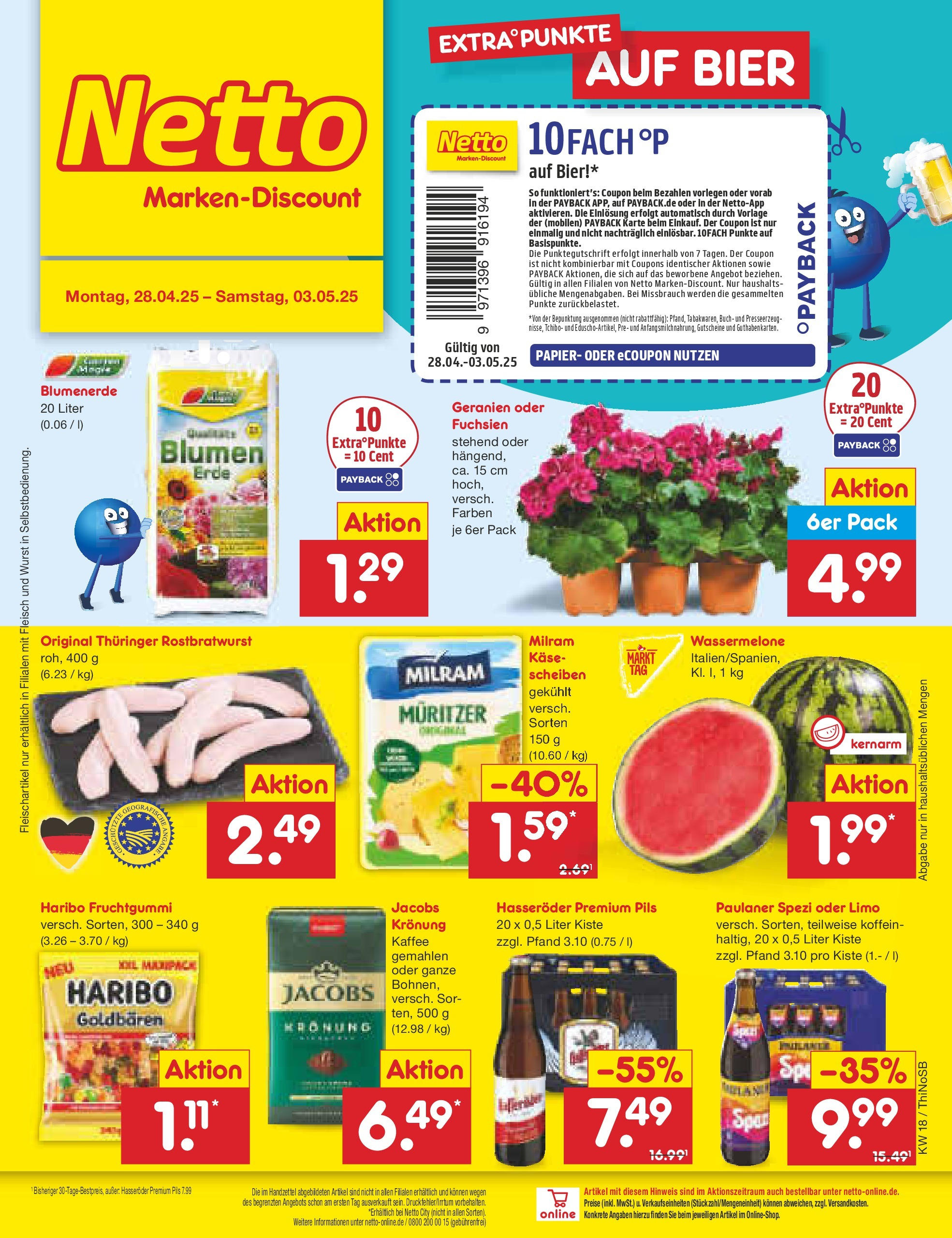 Netto Marken-Discount - Netto: Wochenangebote (ab 27.04.2025) » Angebote | Seite: 1 | Produkte: Käse, Pils, Wurst, Hasseröder