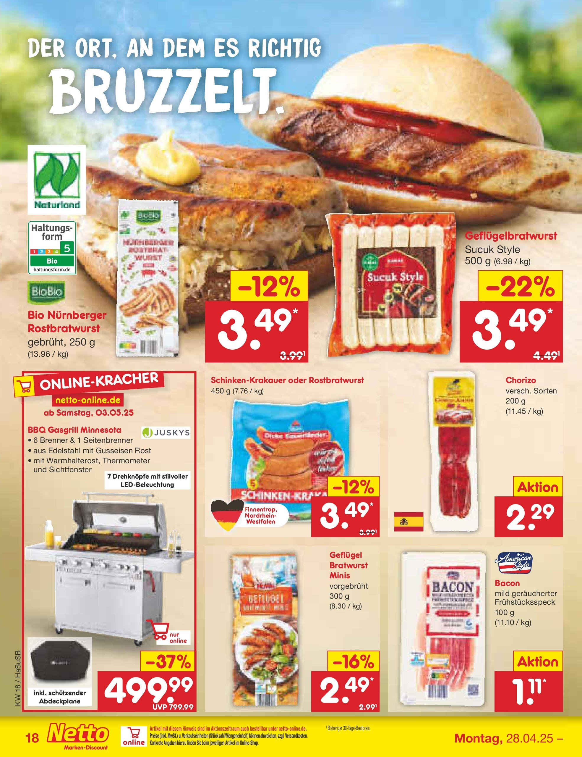 Netto Marken-Discount - Netto: Wochenangebote (ab 27.04.2025) » Angebote | Seite: 18 | Produkte: Grill, Thermometer, Bratwurst