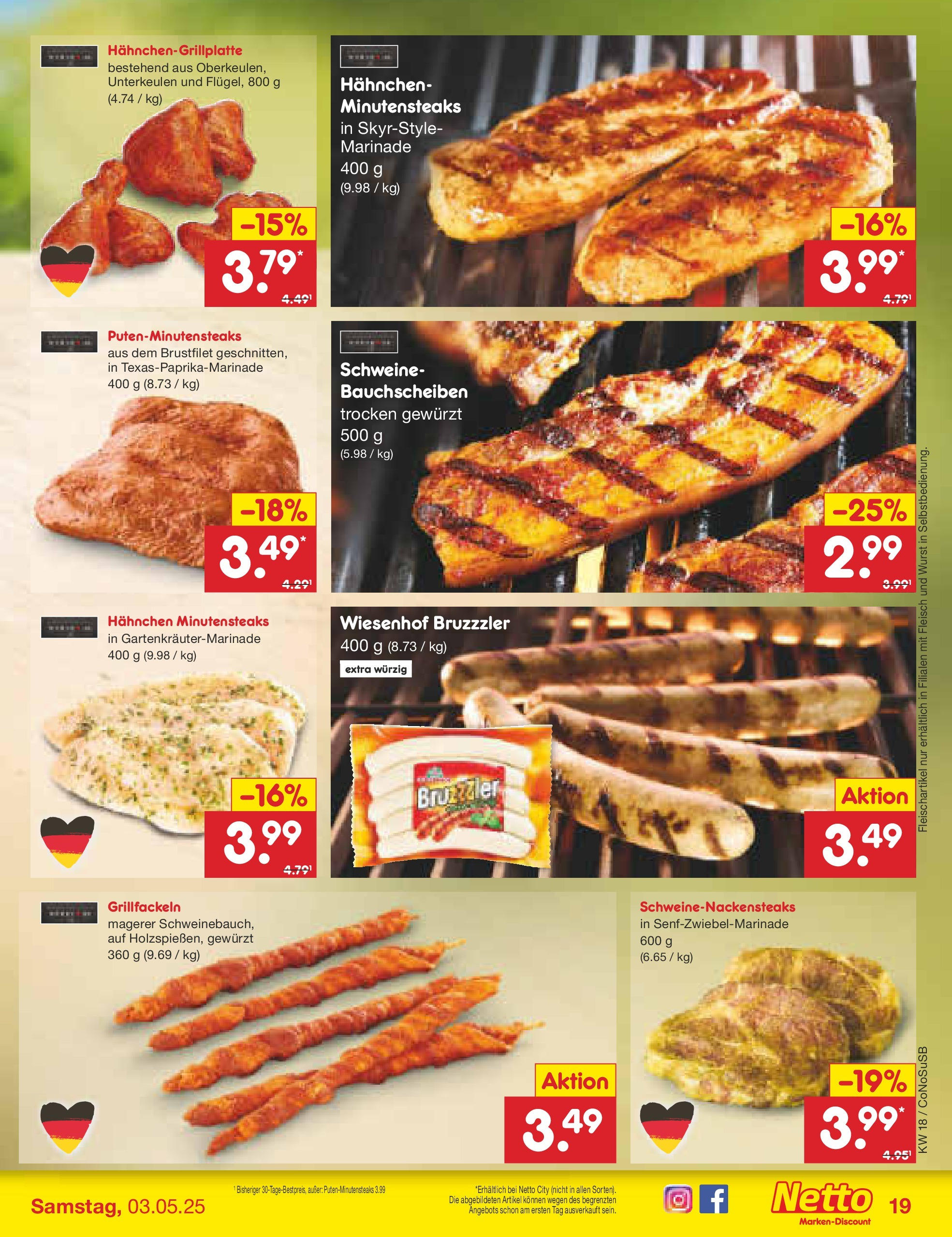 Netto Marken-Discount - Netto: Wochenangebote (ab 27.04.2025) » Angebote | Seite: 19 | Produkte: Hahnchen, Wurst, Fleisch Netto Marken-Discount - Netto: Wochenangebote (ab 27.04.2025) » Angebote | Seite: 19 | Produkte: Hahnchen, Wurst, Fleisch