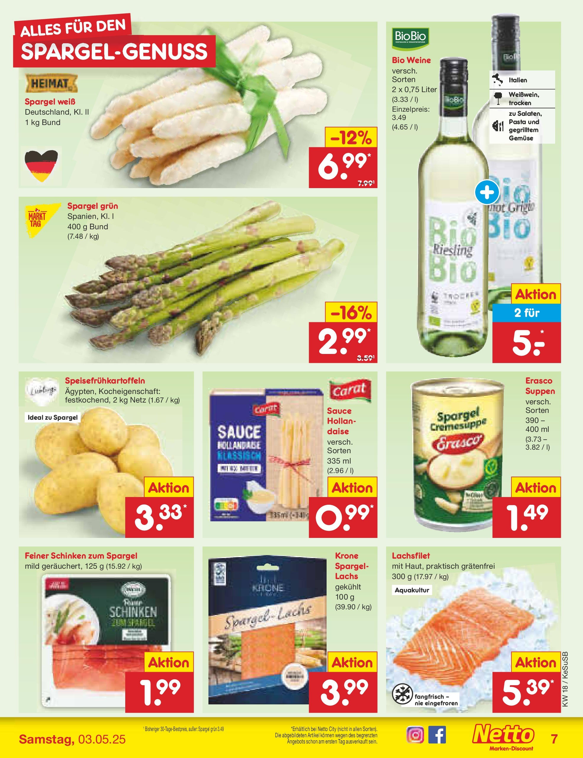 Netto Marken-Discount - Netto: Wochenangebote (ab 27.04.2025) » Angebote | Seite: 7 | Produkte: Lachs, Gemüse, Pasta, Erasco Netto Marken-Discount - Netto: Wochenangebote (ab 27.04.2025) » Angebote | Seite: 7 | Produkte: Lachs, Gemüse, Pasta, Erasco