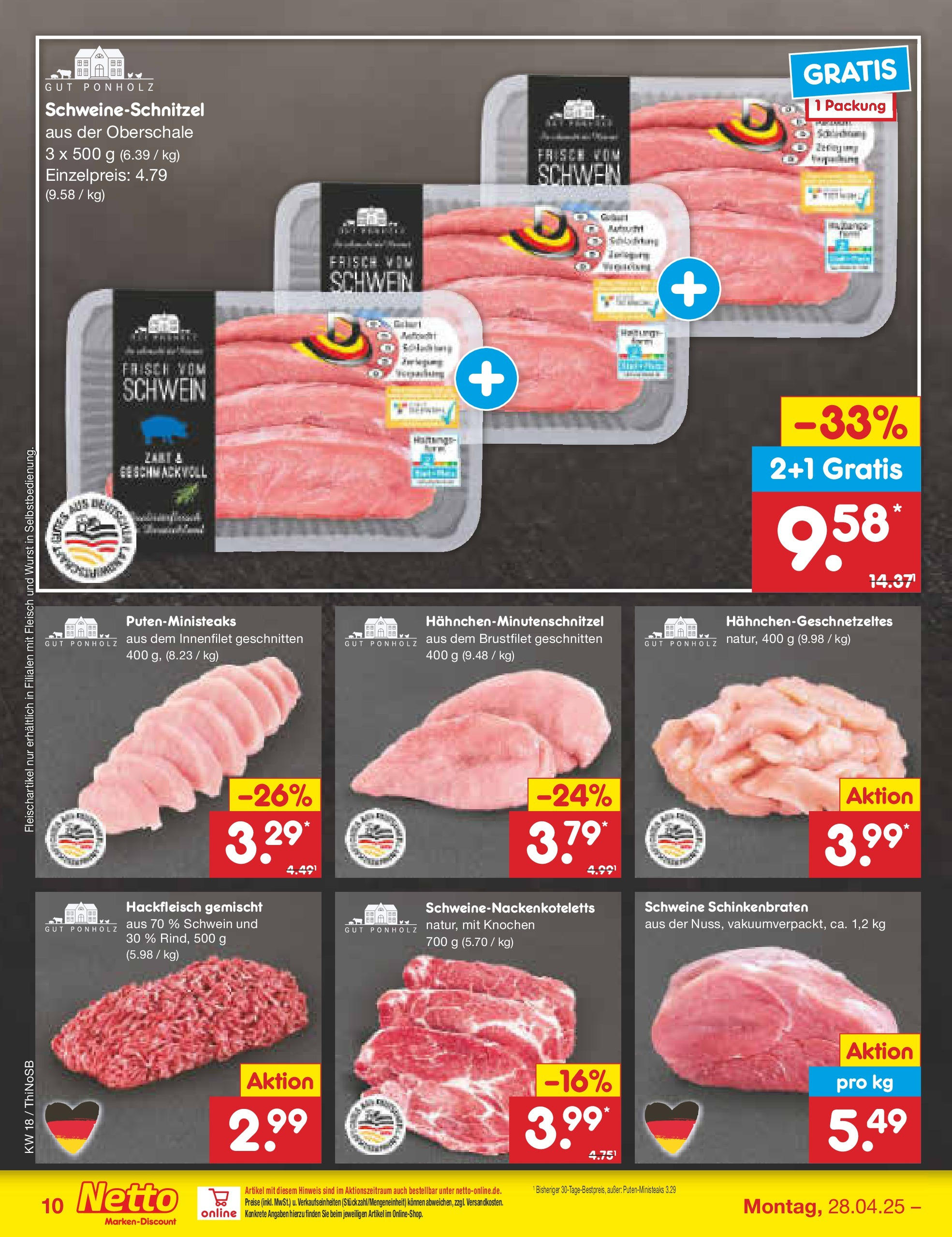 Netto Marken-Discount - Netto: Wochenangebote (ab 27.04.2025) » Angebote | Seite: 10 | Produkte: Wurst, Fleisch, Hackfleisch