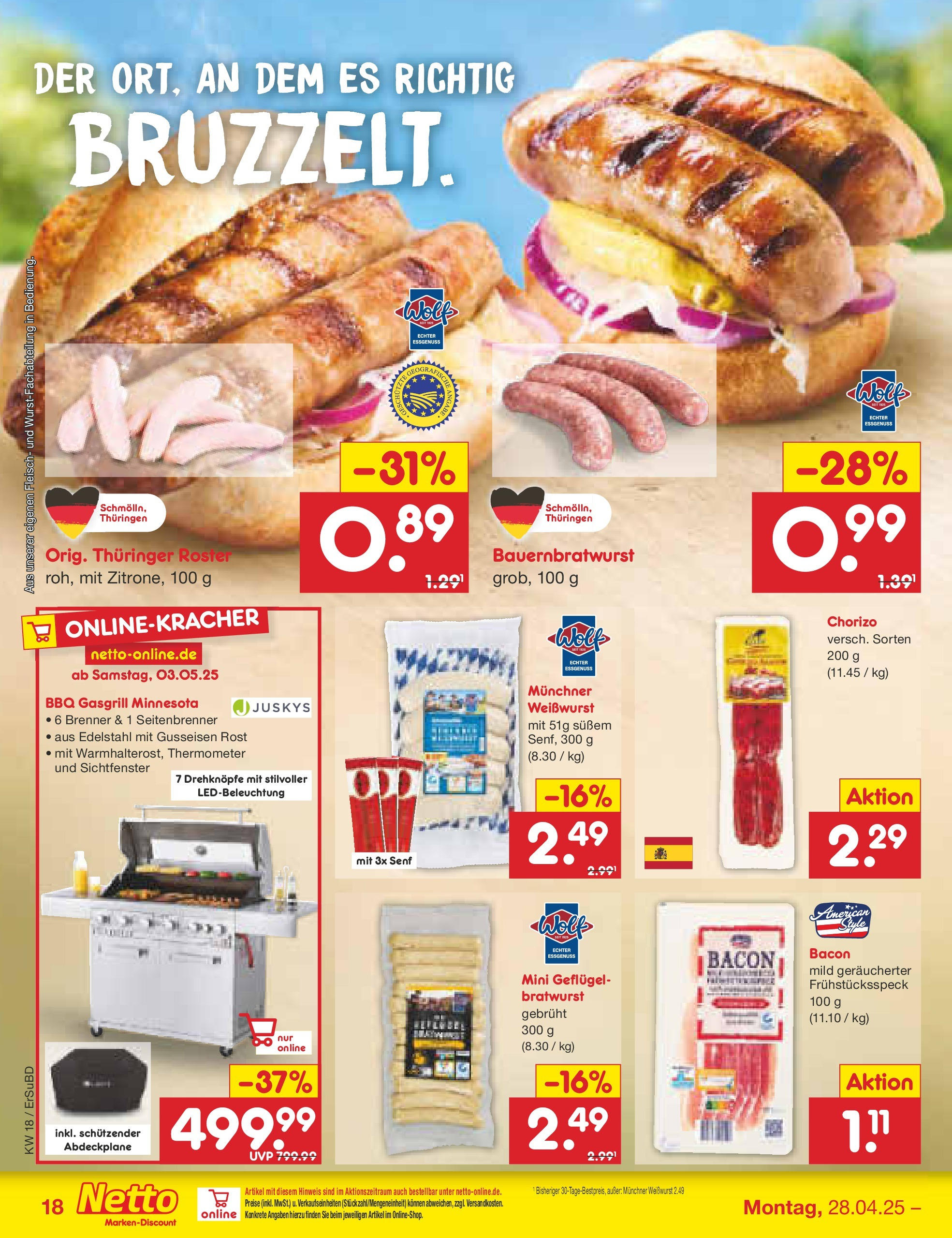 Netto Marken-Discount - Netto: Wochenangebote (ab 27.04.2025) » Angebote | Seite: 18 | Produkte: Grill, Bratwurst, Weißwurst, Fleisch Netto Marken-Discount - Netto: Wochenangebote (ab 27.04.2025) » Angebote | Seite: 18 | Produkte: Grill, Bratwurst, Weißwurst, Fleisch