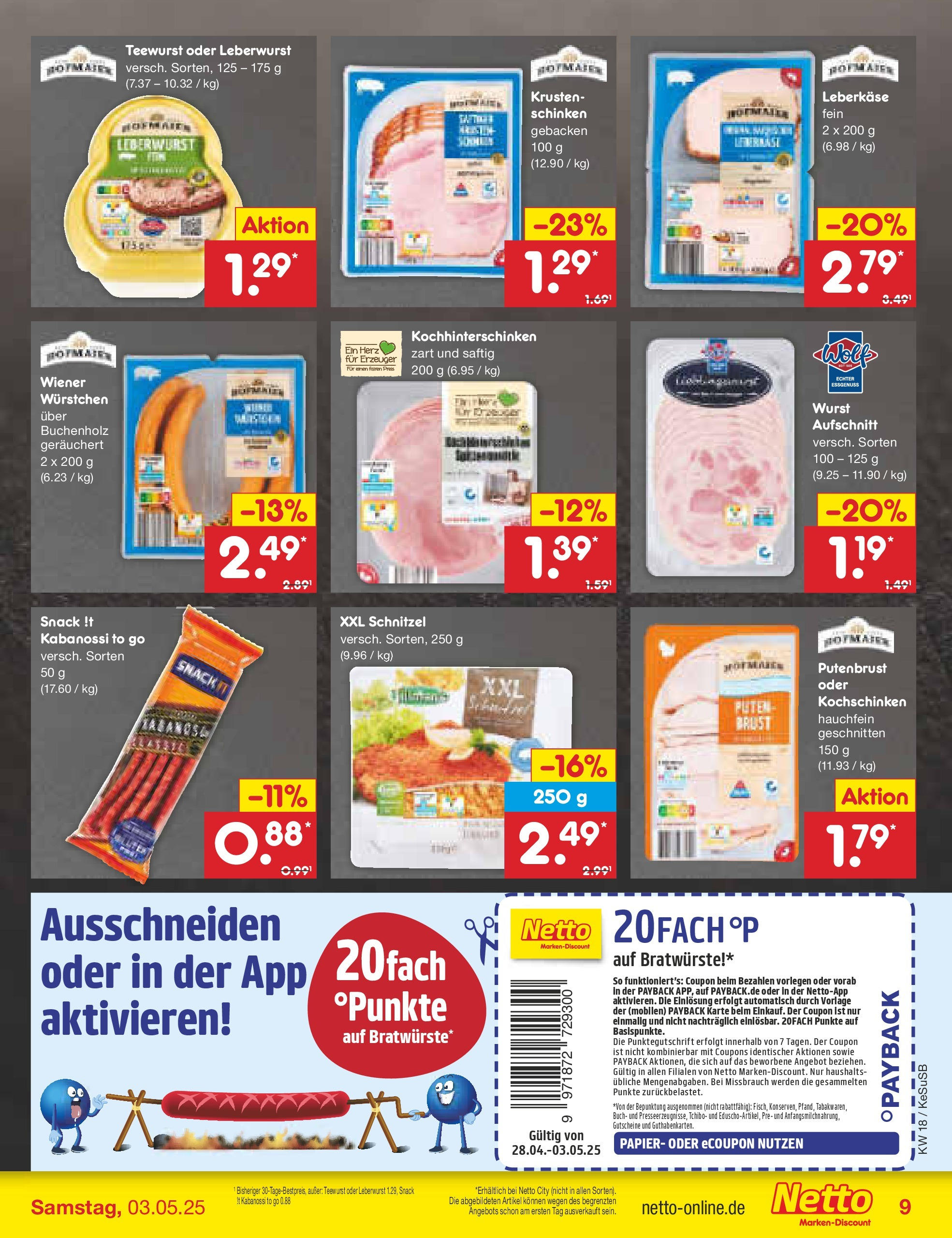 Netto Marken-Discount - Netto: Wochenangebote (ab 27.04.2025) » Angebote | Seite: 9 | Produkte: Wiener wurstchen, Schnitzel, Schinken, Leberkase Netto Marken-Discount - Netto: Wochenangebote (ab 27.04.2025) » Angebote | Seite: 9 | Produkte: Wiener wurstchen, Schnitzel, Schinken, Leberkase