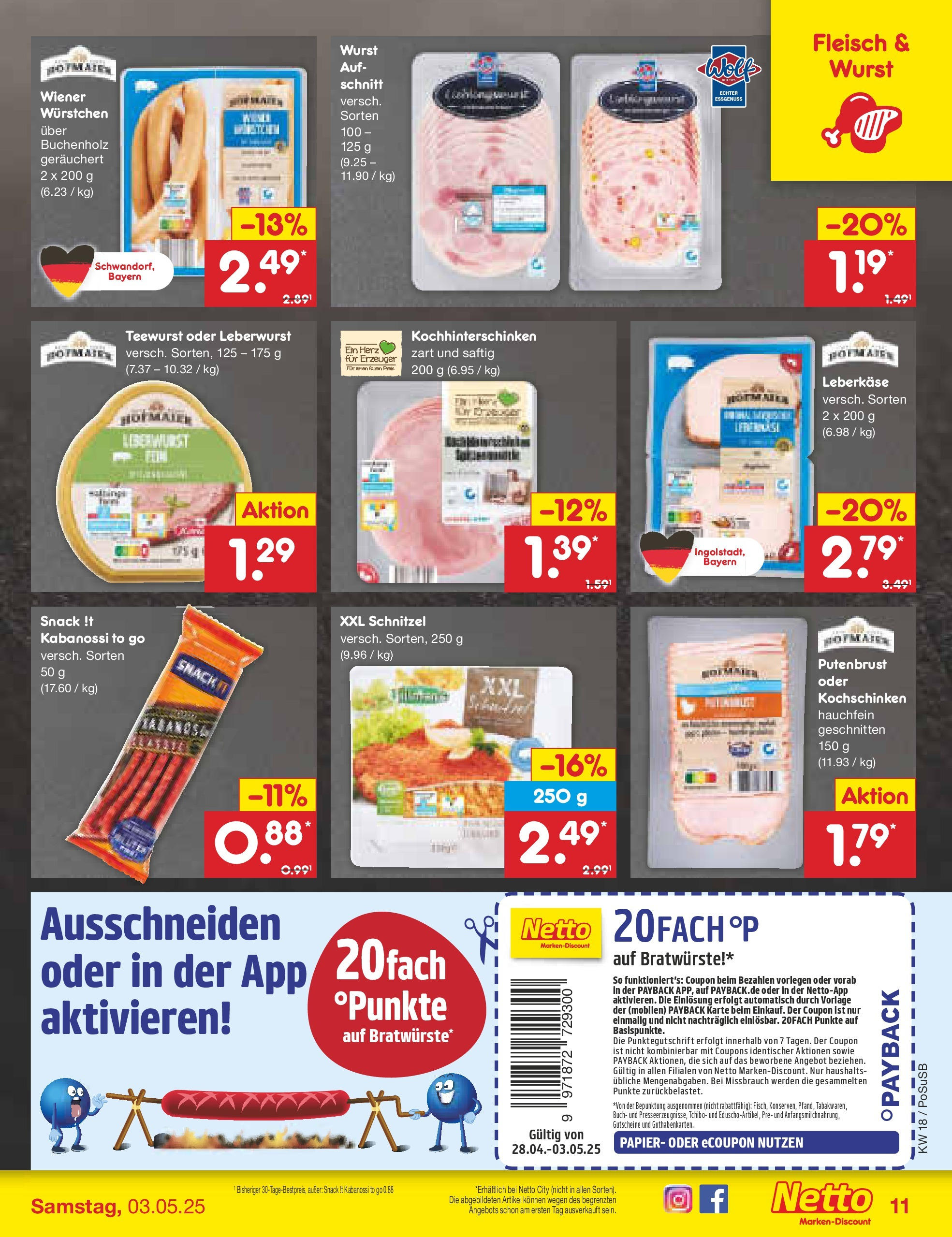 Netto Marken-Discount - Netto: Wochenangebote (ab 27.04.2025) » Angebote | Seite: 11 | Produkte: Wiener wurstchen, Schnitzel, Fleisch, Leberkase Netto Marken-Discount - Netto: Wochenangebote (ab 27.04.2025) » Angebote | Seite: 11 | Produkte: Wiener wurstchen, Schnitzel, Fleisch, Leberkase