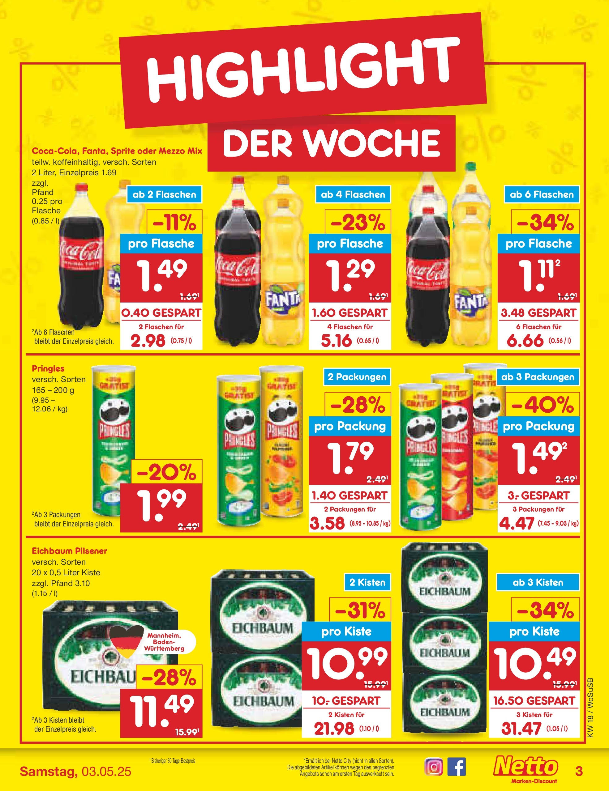 Netto Marken-Discount - Netto: Wochenangebote (ab 27.04.2025) » Angebote | Seite: 3 | Produkte: Fanta, Sprite, Oder mezzo mix, Pringles Netto Marken-Discount - Netto: Wochenangebote (ab 27.04.2025) » Angebote | Seite: 3 | Produkte: Fanta, Sprite, Oder mezzo mix, Pringles