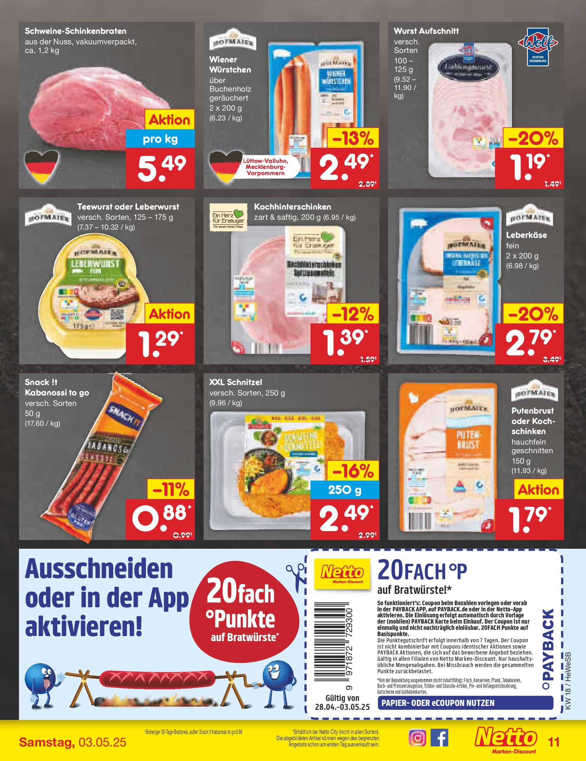 Netto Marken-Discount - Netto: Wochenangebote (ab 27.04.2025) » Angebote | Seite: 11 | Produkte: Wiener wurstchen, Schnitzel, Wurst, Leberkase Netto Marken-Discount - Netto: Wochenangebote (ab 27.04.2025) » Angebote | Seite: 11 | Produkte: Wiener wurstchen, Schnitzel, Wurst, Leberkase