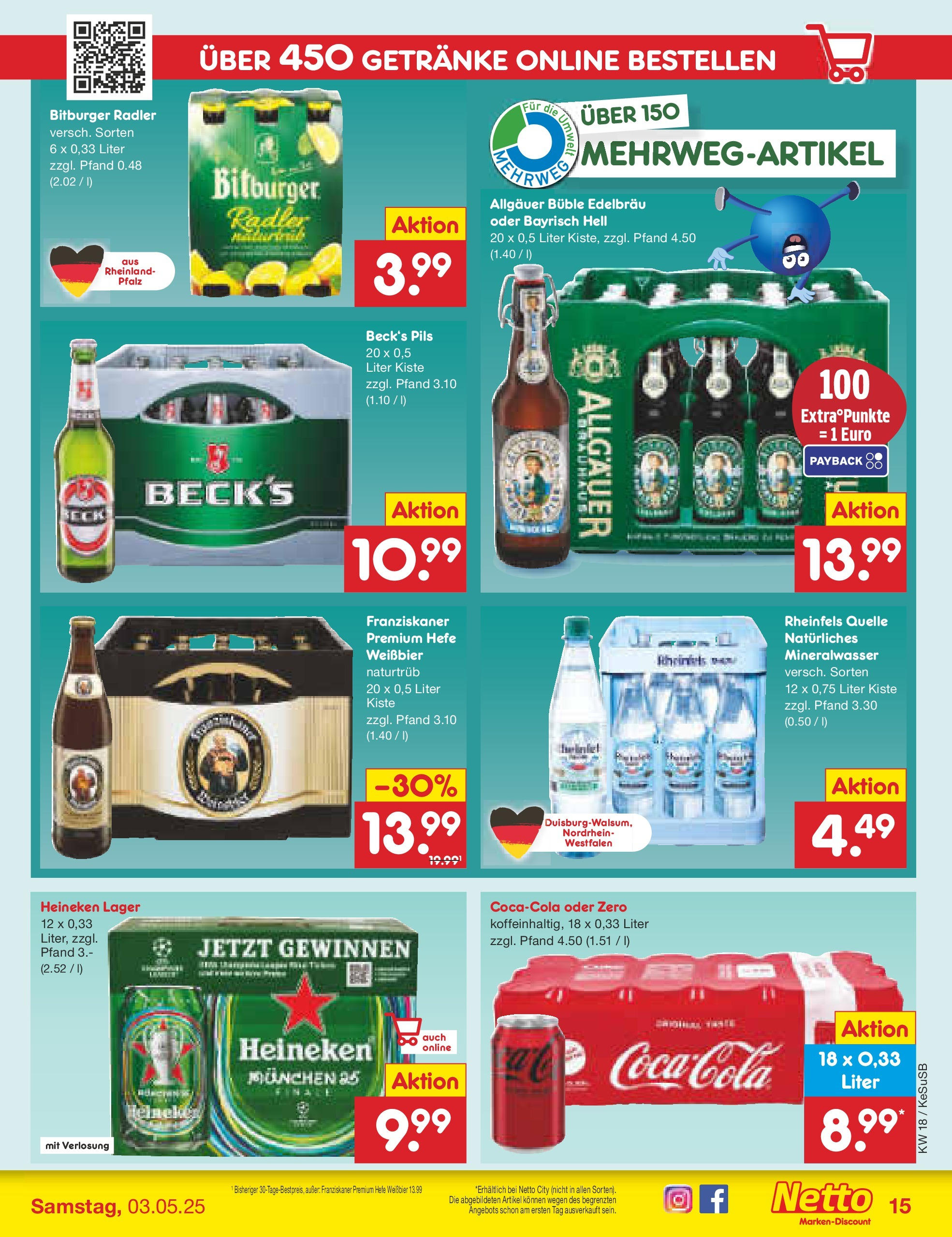 Netto Marken-Discount - Netto: Wochenangebote (ab 27.04.2025) » Angebote | Seite: 15 | Produkte: Franziskaner, Coca cola, Cola, Pils Netto Marken-Discount - Netto: Wochenangebote (ab 27.04.2025) » Angebote | Seite: 15 | Produkte: Franziskaner, Coca cola, Cola, Pils