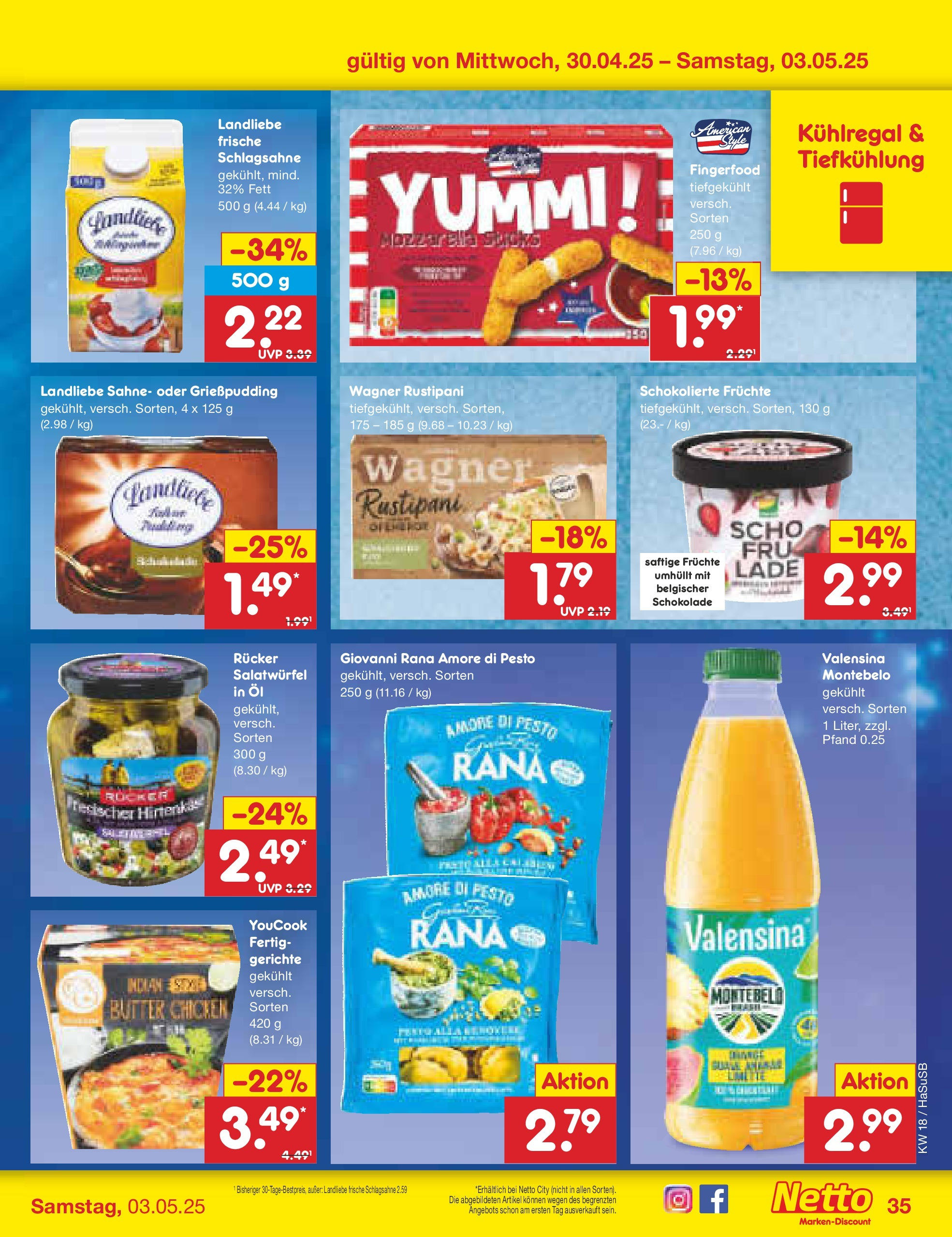 Netto Marken-Discount - Netto: Wochenangebote (ab 27.04.2025) » Angebote | Seite: 35 | Produkte: Youcook, Butter, Valensina, Sahne