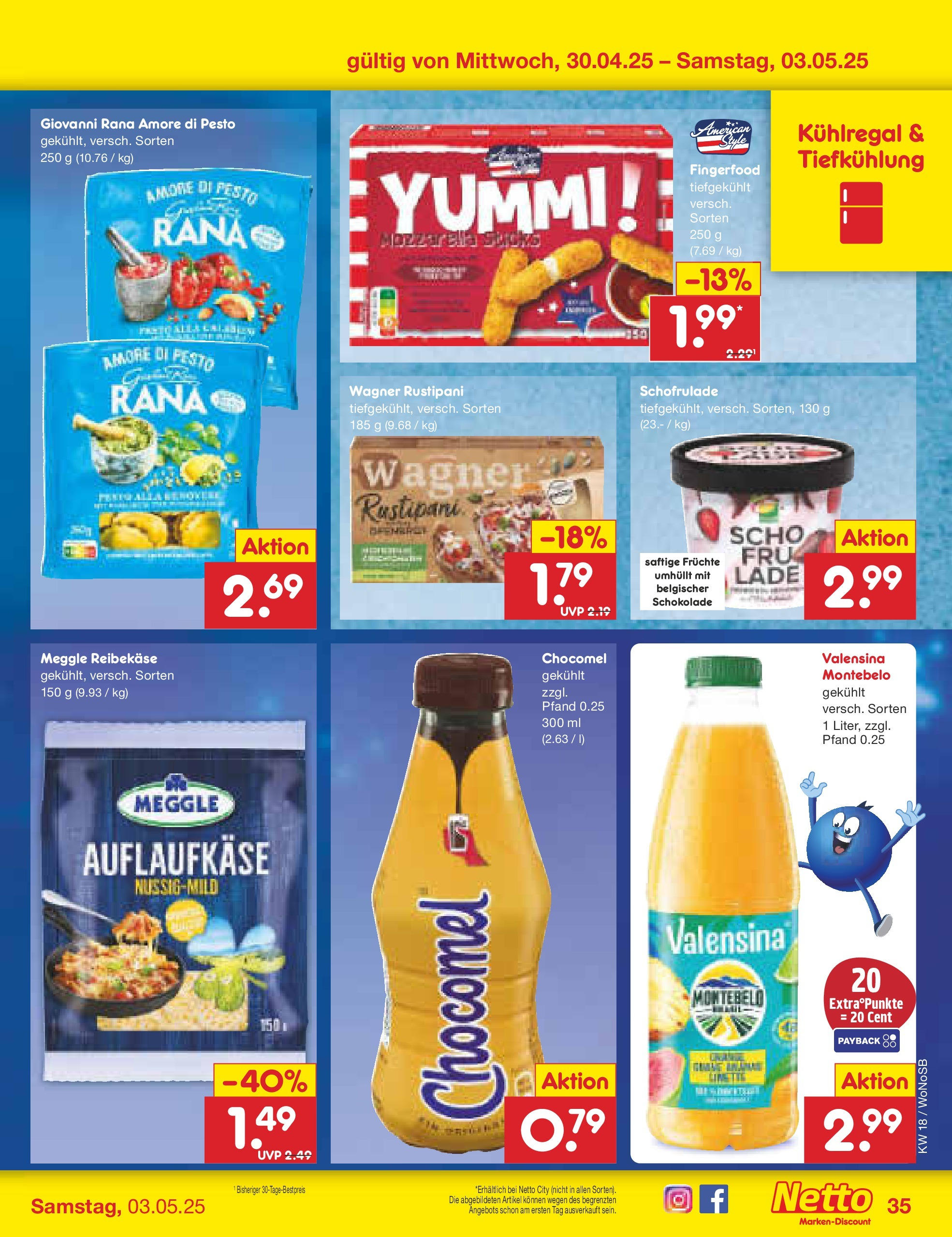 Netto Marken-Discount - Netto: Wochenangebote (ab 27.04.2025) » Angebote | Seite: 35 | Produkte: Schokolade, Valensina, Chocomel, Reibekase