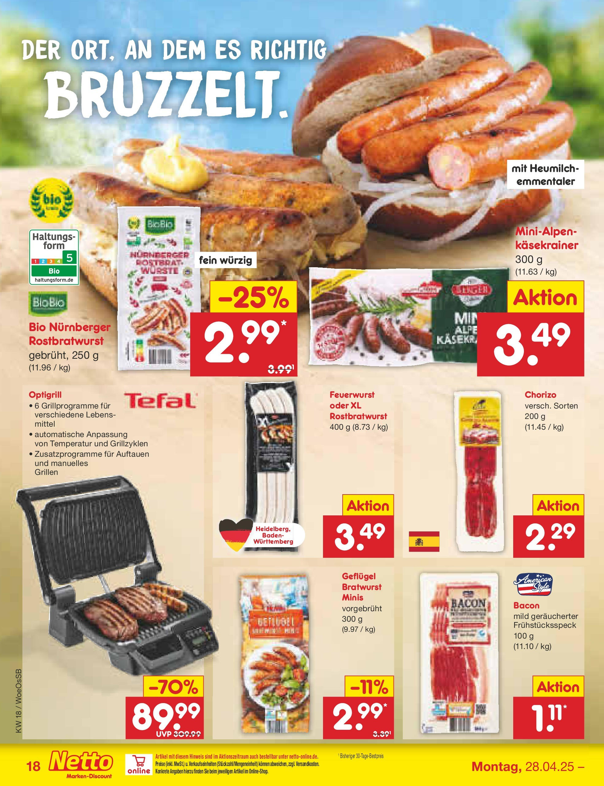 Netto Marken-Discount - Netto: Wochenangebote (ab 27.04.2025) » Angebote | Seite: 18 | Produkte: Grill, Bratwurst, Käsekrainer
