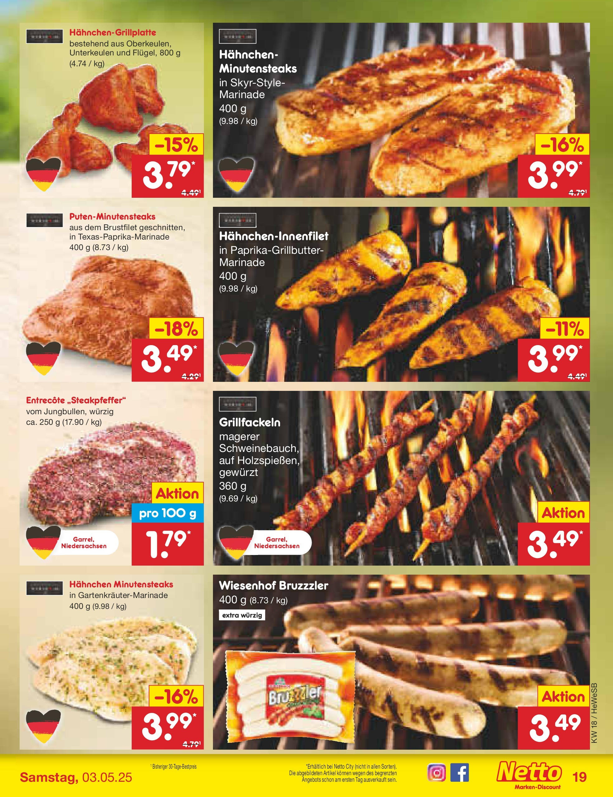 Netto Marken-Discount - Netto: Wochenangebote (ab 27.04.2025) » Angebote | Seite: 19 | Produkte: Hahnchen, Entrecote, Steak Netto Marken-Discount - Netto: Wochenangebote (ab 27.04.2025) » Angebote | Seite: 19 | Produkte: Hahnchen, Entrecote, Steak
