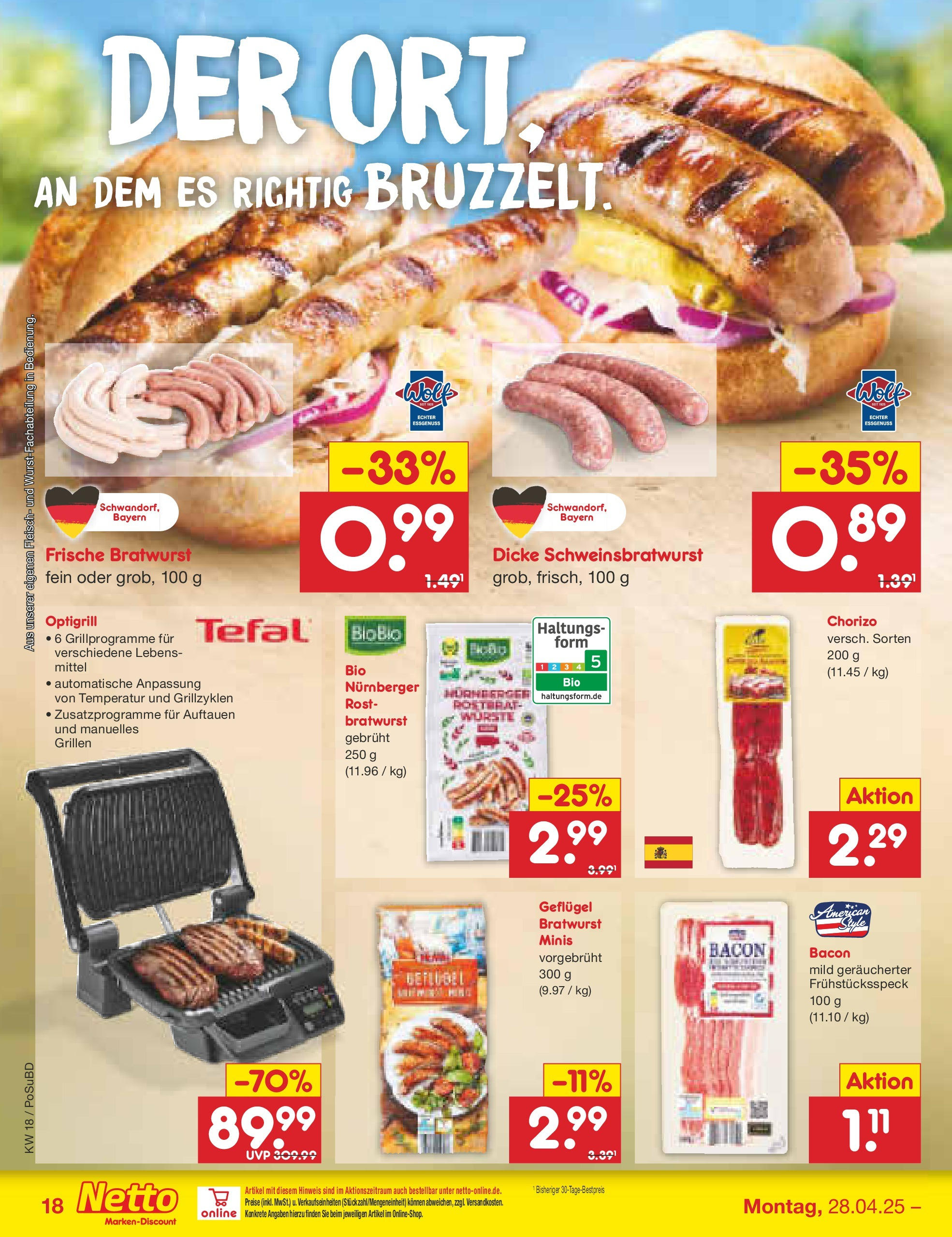 Netto Marken-Discount - Netto: Wochenangebote (ab 27.04.2025) » Angebote | Seite: 18 | Produkte: Grill, Bratwurst, Fleisch