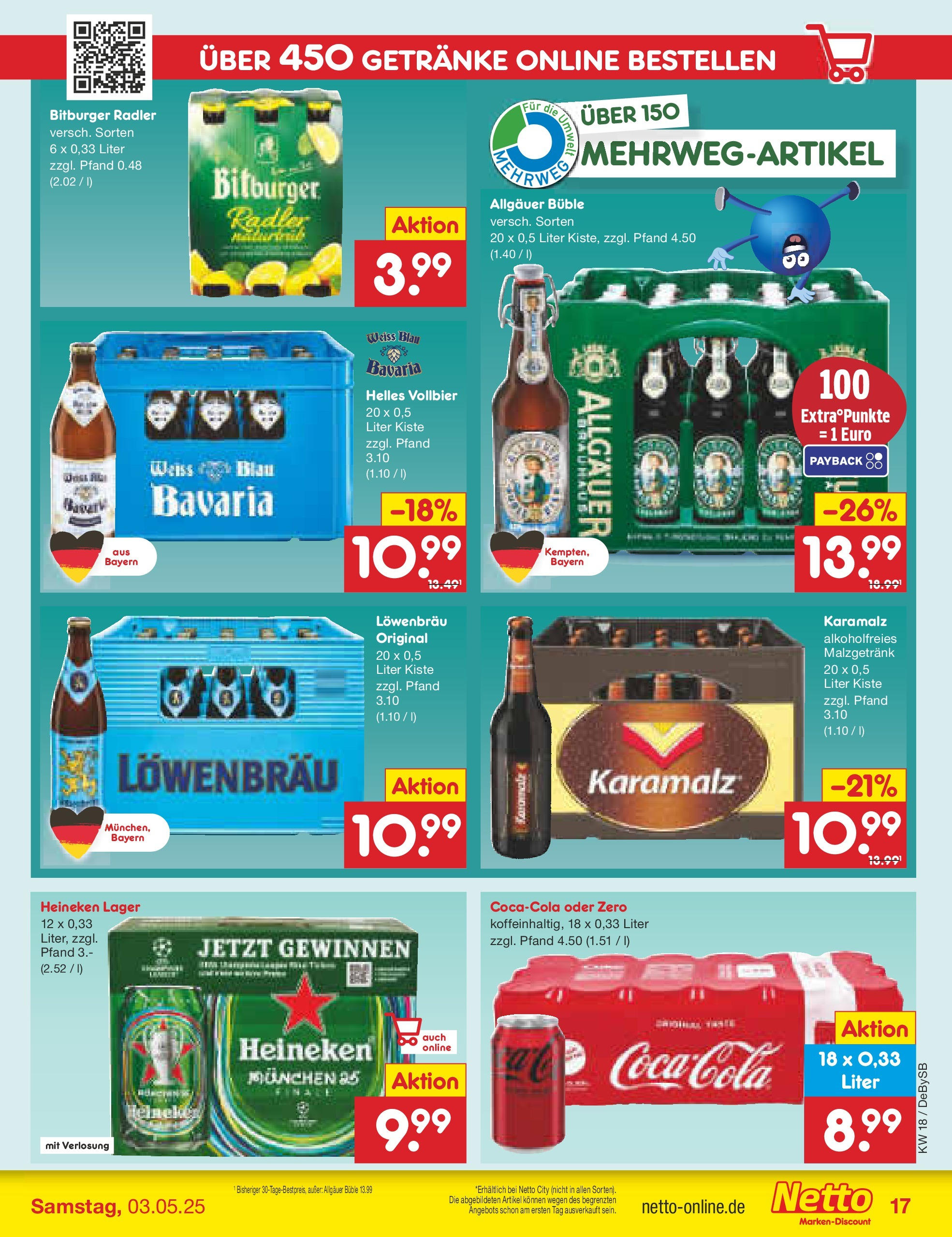 Netto Marken-Discount - Netto: Wochenangebote (ab 27.04.2025) » Angebote | Seite: 17 | Produkte: Bitburger, Heineken, Radler Netto Marken-Discount - Netto: Wochenangebote (ab 27.04.2025) » Angebote | Seite: 17 | Produkte: Bitburger, Heineken, Radler